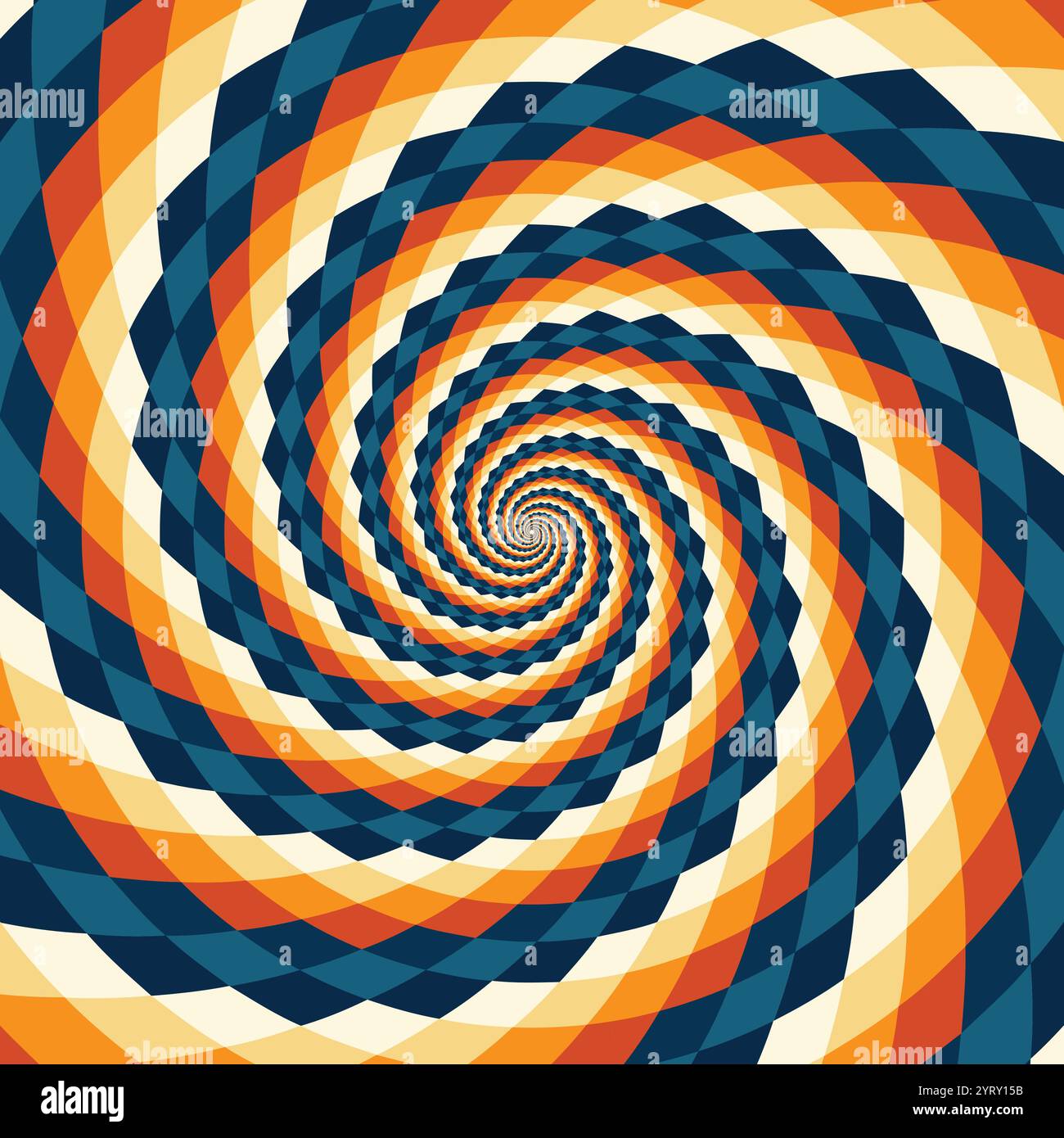 Spirale joyeux fond de tourbillon hypnotique, illusion optique du mouvement, illustration vectorielle opt style art, géométrique abstrait coloré, ps multicolore Illustration de Vecteur