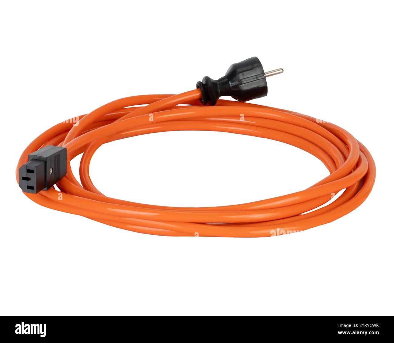 Rallonge orange avec fiche noire Banque D'Images
