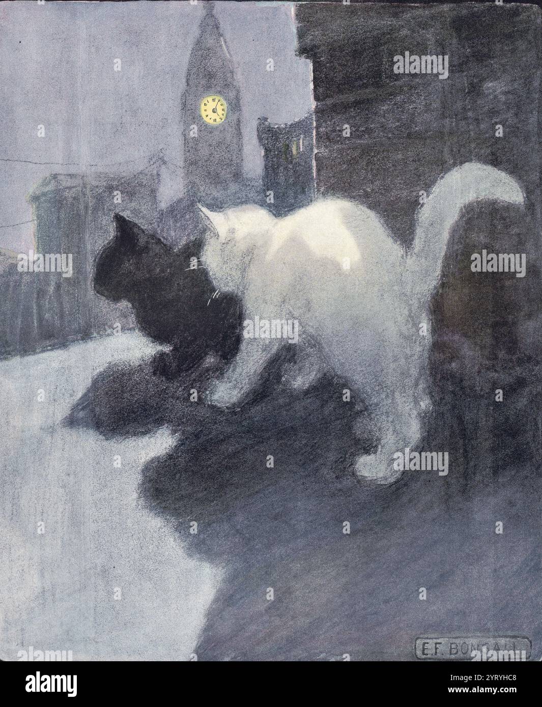 Illustration tirée du livre du chat par Elisabeth Fearne Bonsall, 1903. Banque D'Images