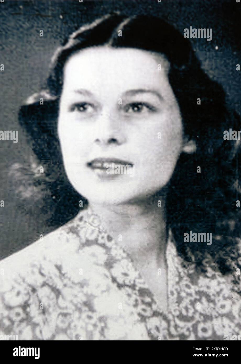 Violette Szabo, (1921 ? 1945) agent britannique/français du Special Operations Executive (SOE) pendant la seconde Guerre mondiale et récipiendaire posthume de la George Cross. Lors de sa deuxième mission en France occupée, Szabo est capturée par l'armée allemande, interrogée, torturée et déportée au camp de concentration de Ravensbr?CK en Allemagne, où elle est exécutée. Banque D'Images