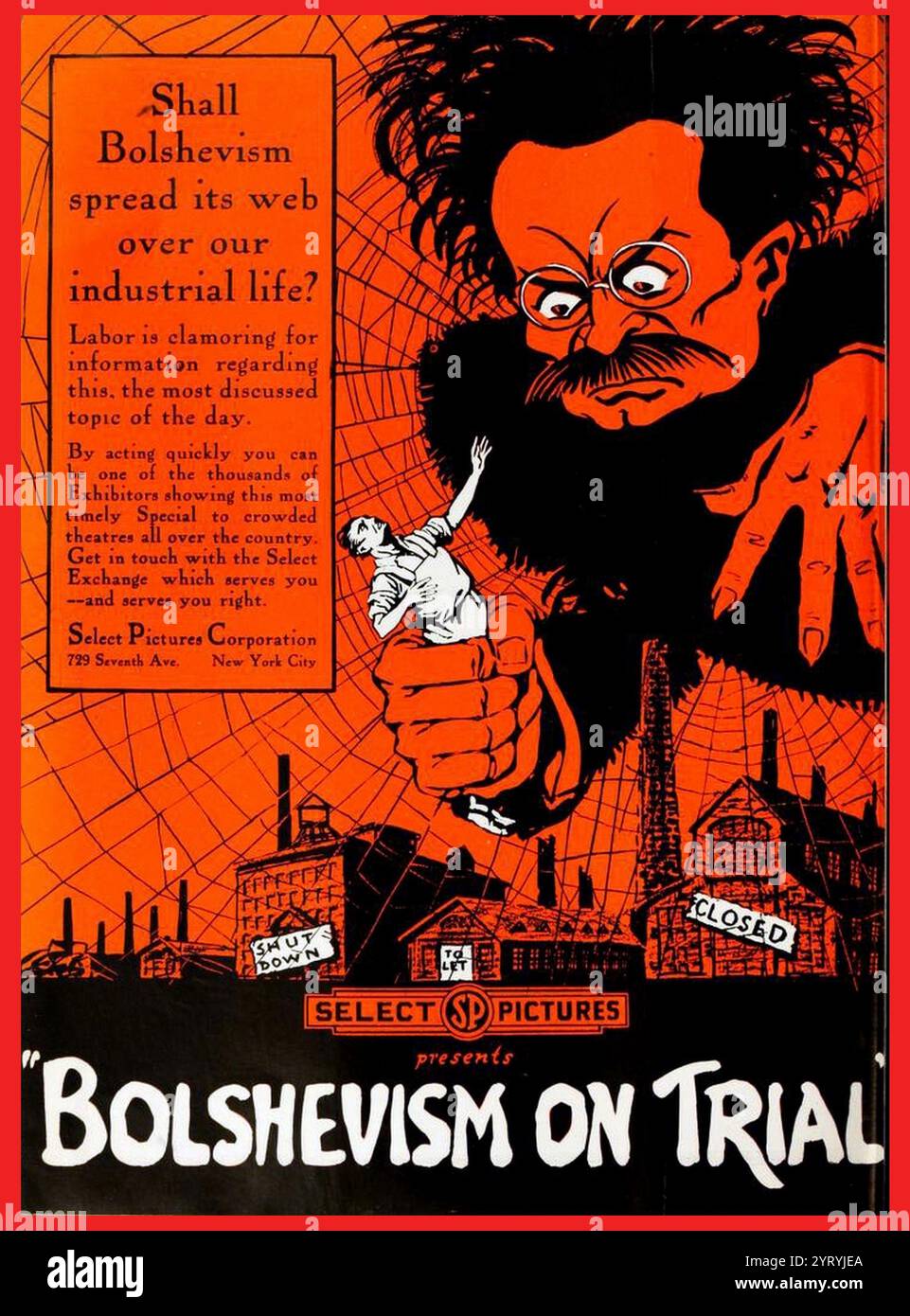 Publicité dans Moving Picture World, pour le film dramatique américain Bolchevism on Trial (1919). Banque D'Images