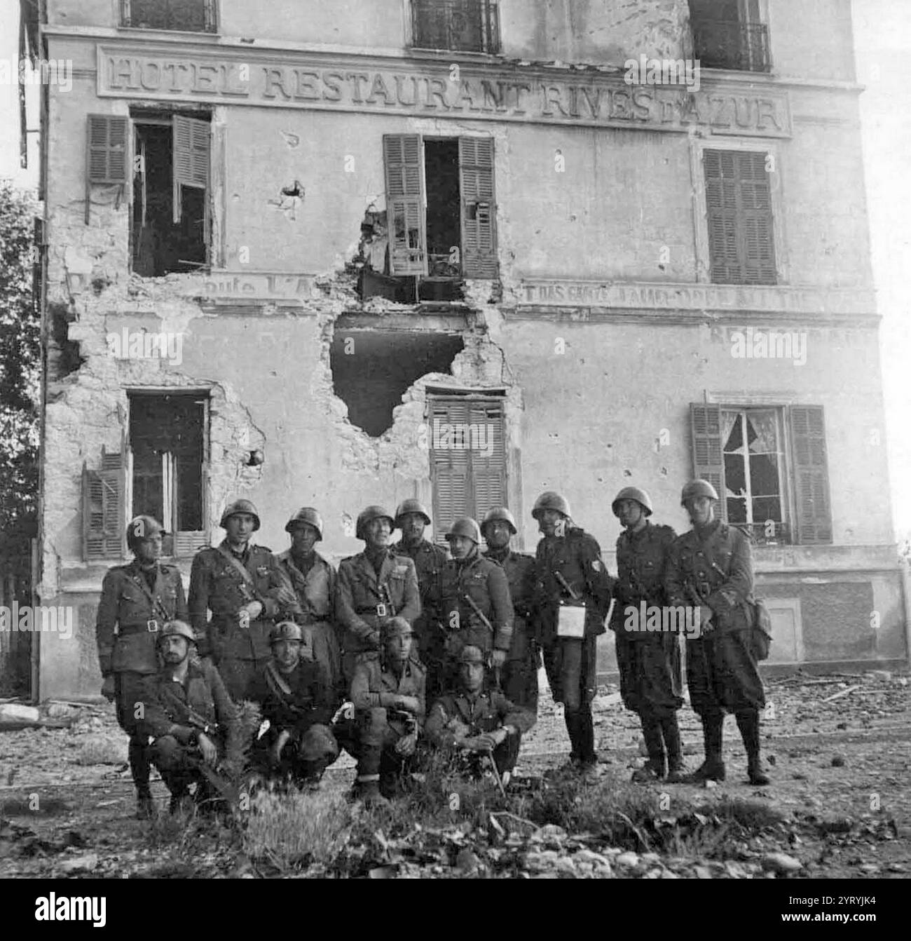 Occupation italienne de Menton juin 1940. Banque D'Images