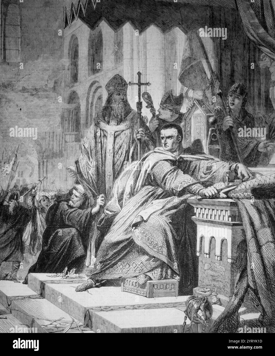 Couronnement de Guillaume le Conquérant par John Cross Banque D'Images