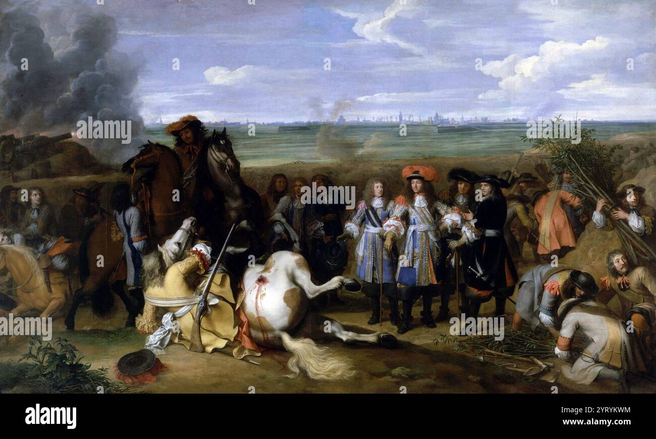 Louis XIV à Douai dans la guerre de dévolution, 1667. Baudouin Yvart, peintre français (1611-1690). Banque D'Images