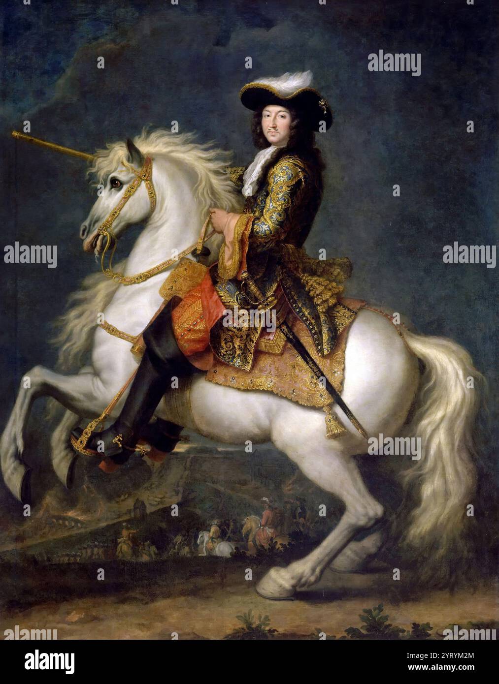 Portrait équestre de Louis XIV, roi de France et de Navarre (1638-1715) par Ren ?-Antoine Houasse (1645?1710) vers 1674 Banque D'Images