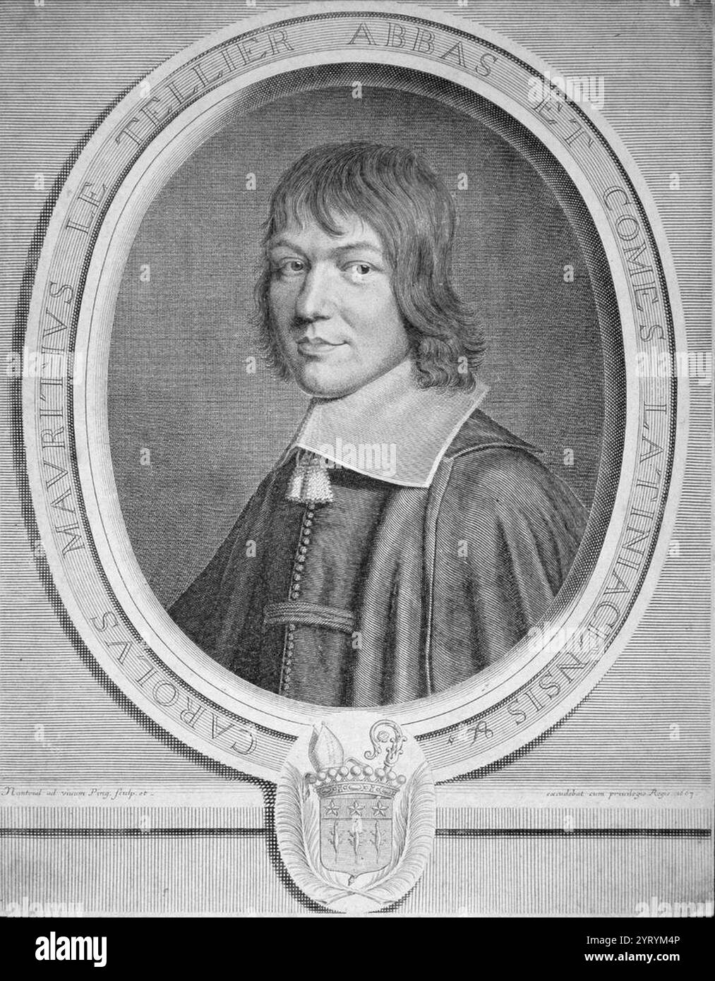 Fran?ois Michel le Tellier (1641-1691) de Pierre Mignard I (1612?1695). Le Tellier était secrétaire d'État français à la Guerre 1662 ? 1691, et conseiller militaire et stratégique de Louis XIV, qui transforme l'armée française en instrument d'autorité royale et de politique étrangère. Il réorganise l'armée française et exerce un contrôle strict sur les officiers. Il a joué un rôle clé dans la planification militaire française pendant la guerre de Hollande (1672-1678). Banque D'Images