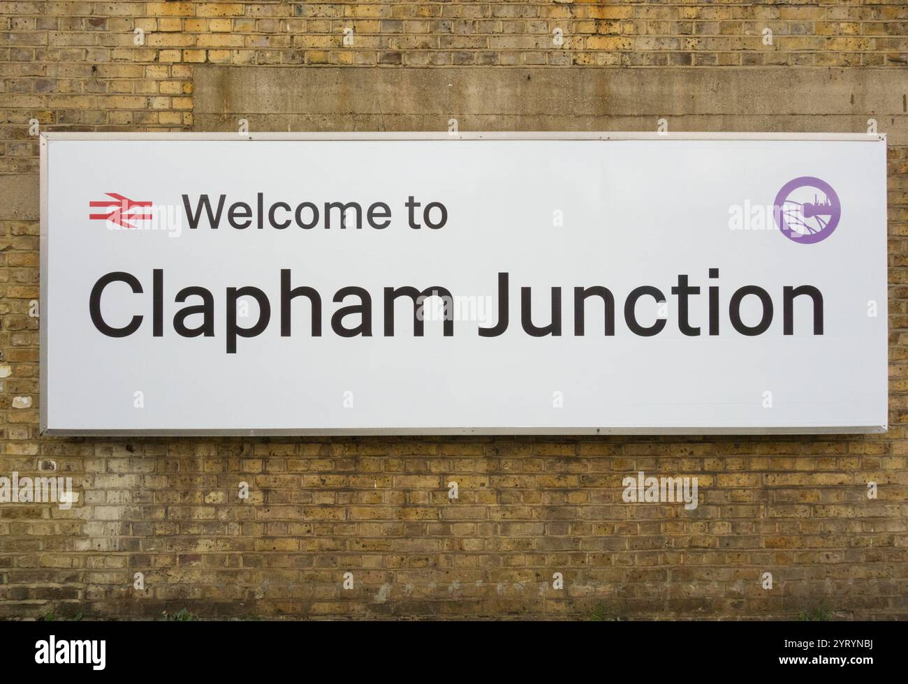 Bienvenue à Clapham Junction Signage, Clapham Junction, St John's Hill, Clapham, Londres, Angleterre, Royaume-Uni Banque D'Images