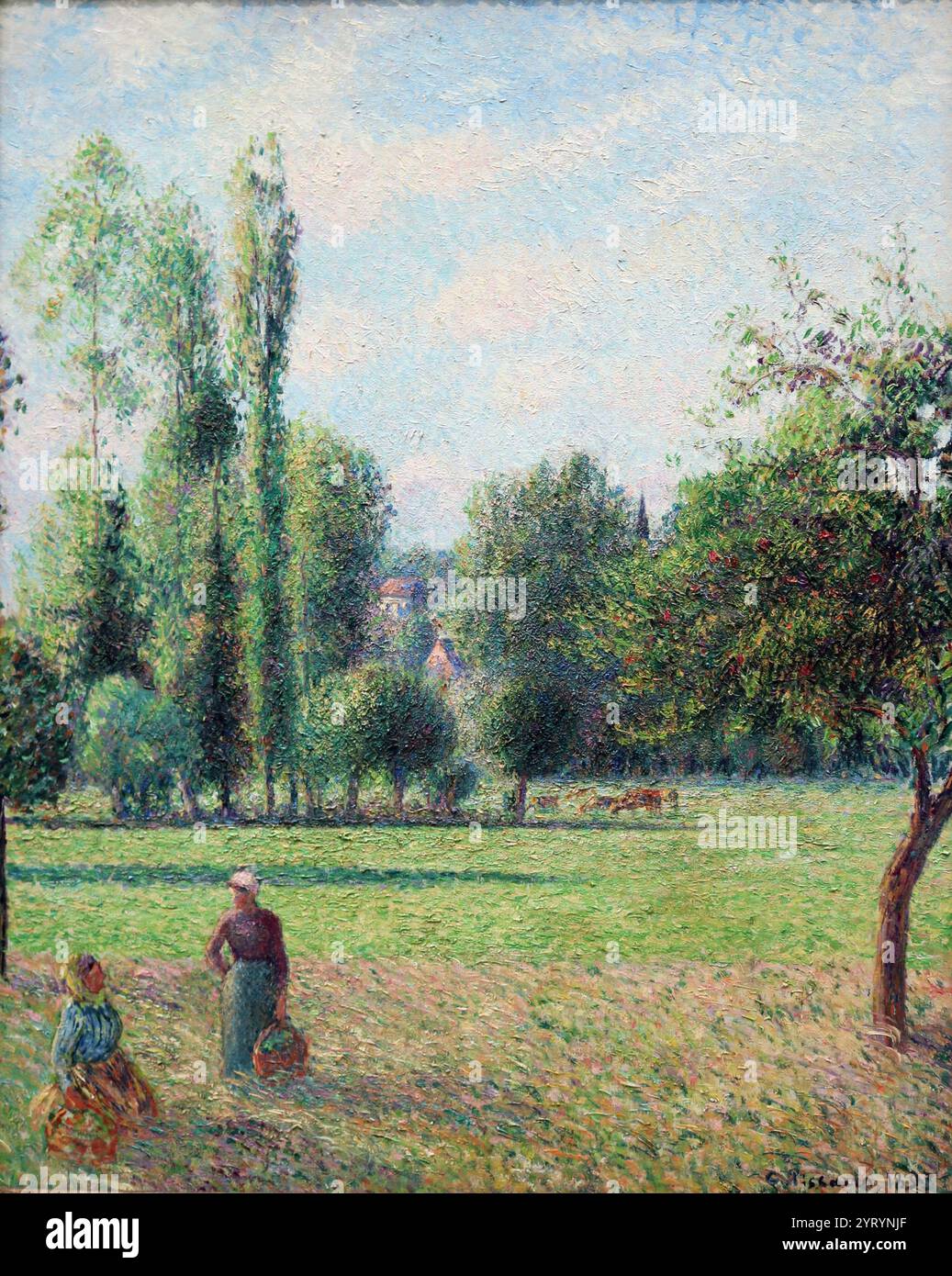 Camille Pissarro 1830-1903, deux paysannes dans un pré. 1893. Huile sur toile Banque D'Images