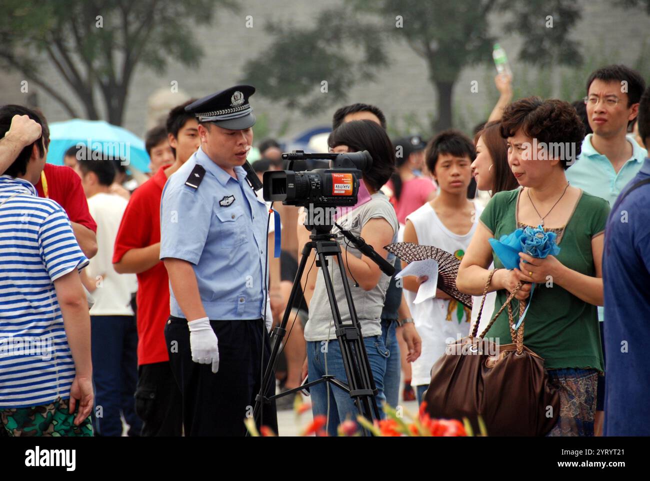 Membre de l'équipe d'hélicoptères du Bureau municipal de la sécurité publique de Beijing (police) en service à Beijing, Chine 2010 Banque D'Images