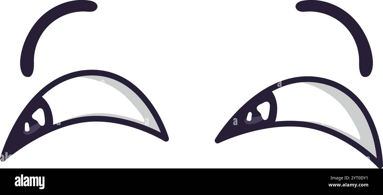 Les yeux de dessins animés expriment l'ennui et le scepticisme, mettant en valeur une gamme d'expressions faciales drôles et d'émotions humaines dans un vecteur de style doodle Illustration de Vecteur