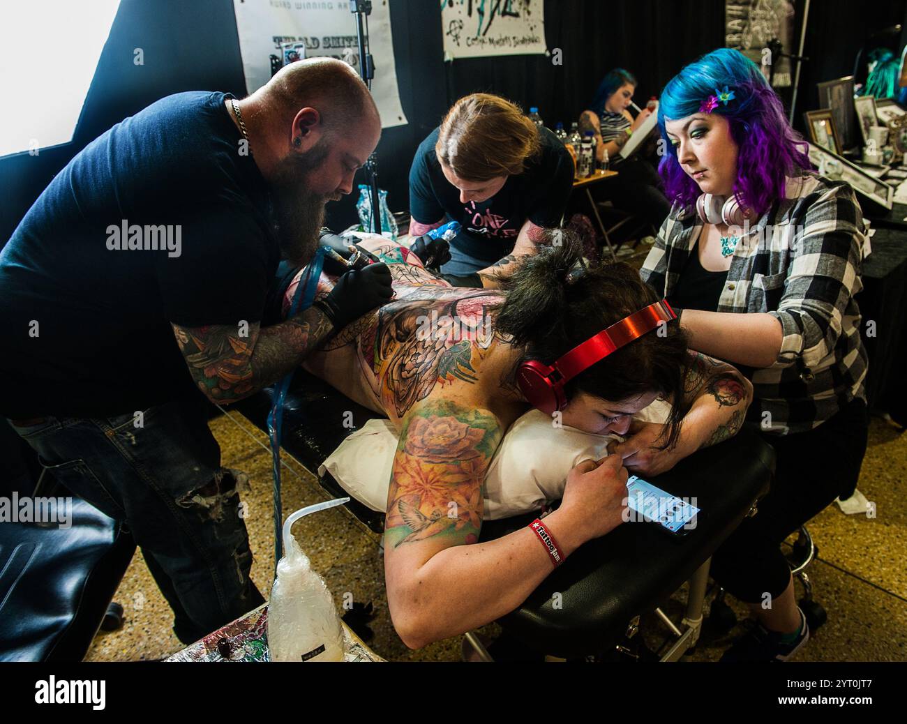 NOTE AUX BUREAUX : Tattoo Trojans Doncaster Tattoo Convention Doncaster, Angleterre, circa 2018 images restent copyright. Crédit photo à lire - Rob Leyla Banque D'Images