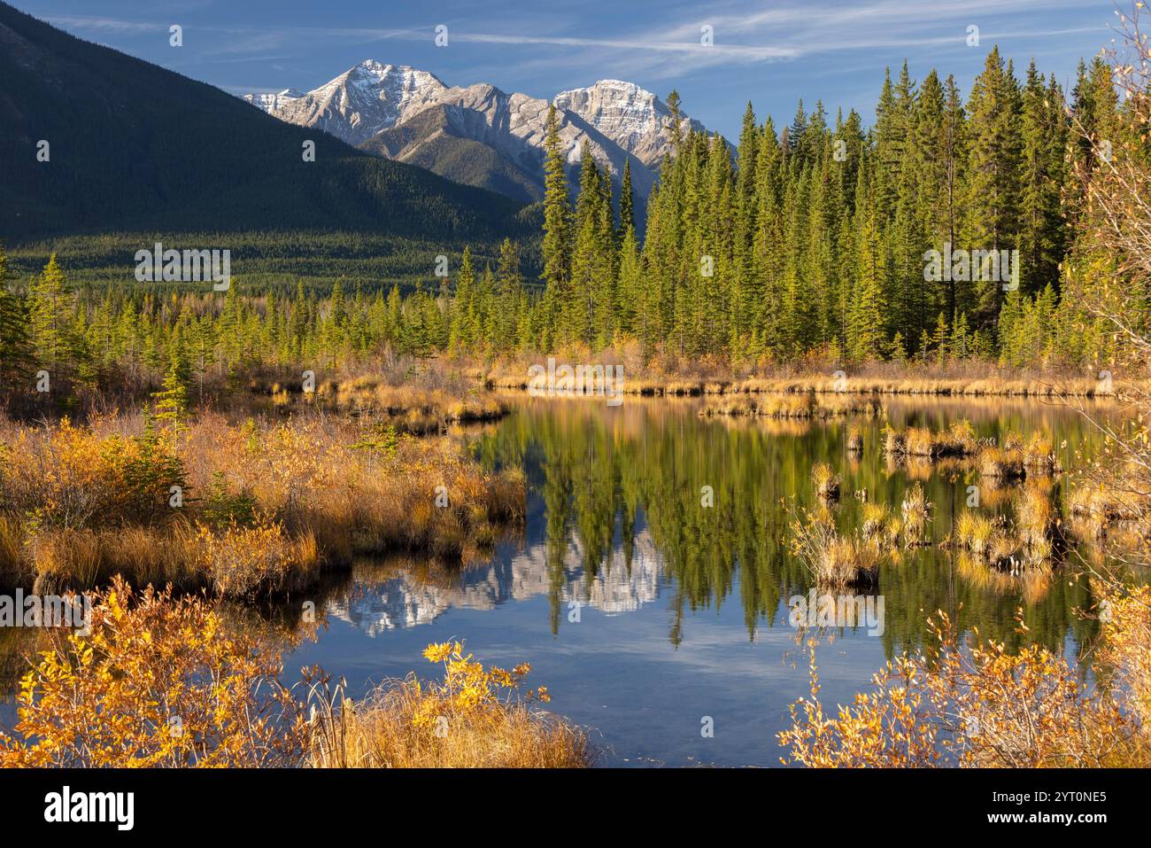 Lacs Vermillion dans les Rocheuses canadiennes, parc national Banff, Alberta, Canada. Automne (octobre) 2024. Banque D'Images