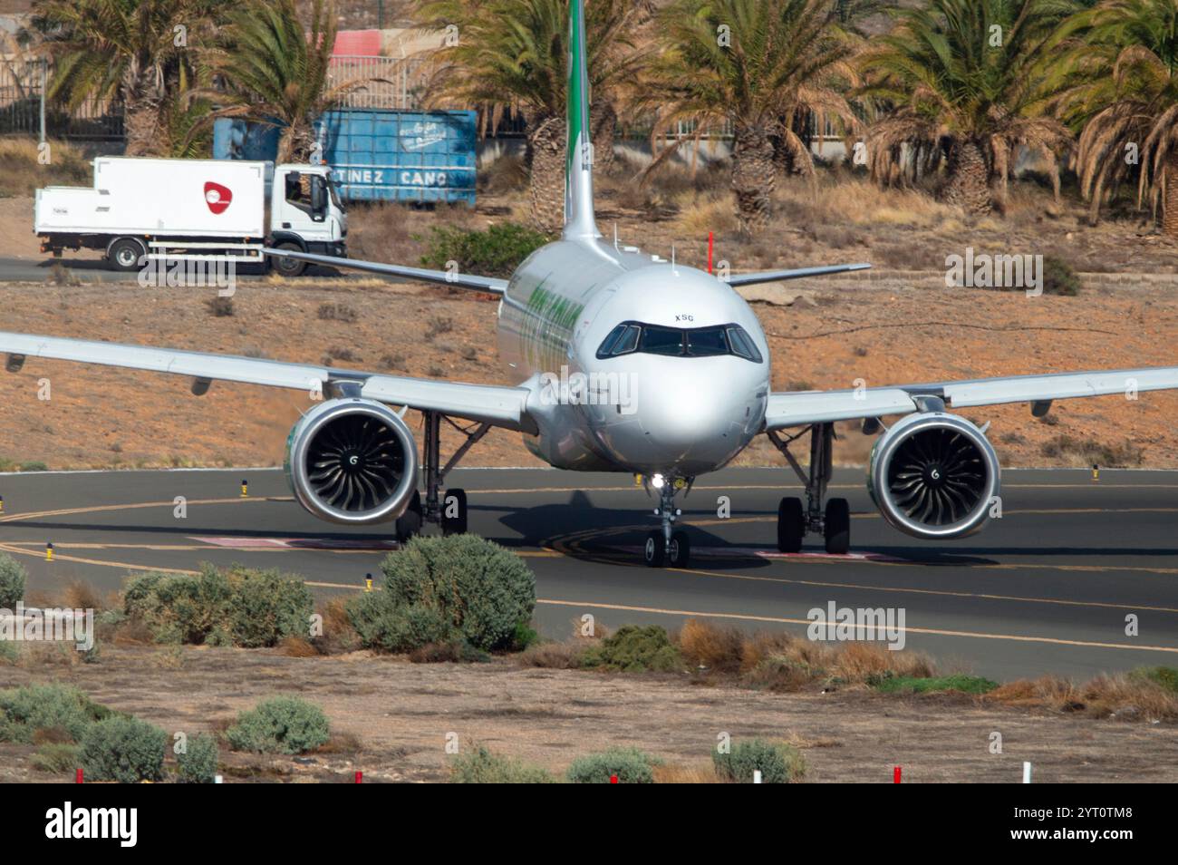 Airbus A320 NEO Airline de la compagnie low cost Transavia à l'aéroport de Gran Canaria. Banque D'Images