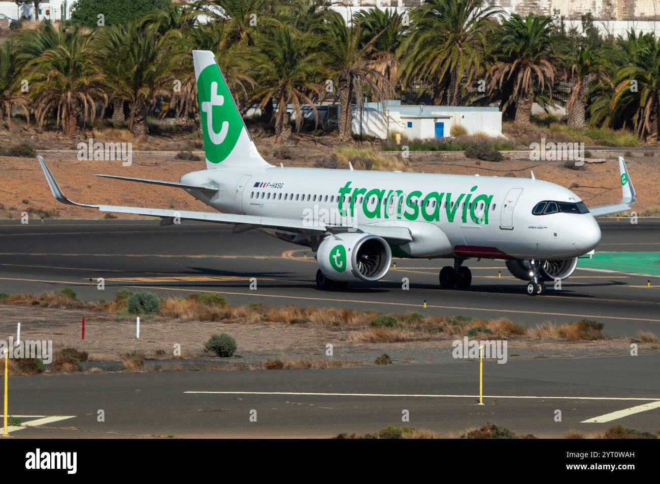 Airbus A320 NEO Airline de la compagnie low cost Transavia à l'aéroport de Gran Canaria. Banque D'Images