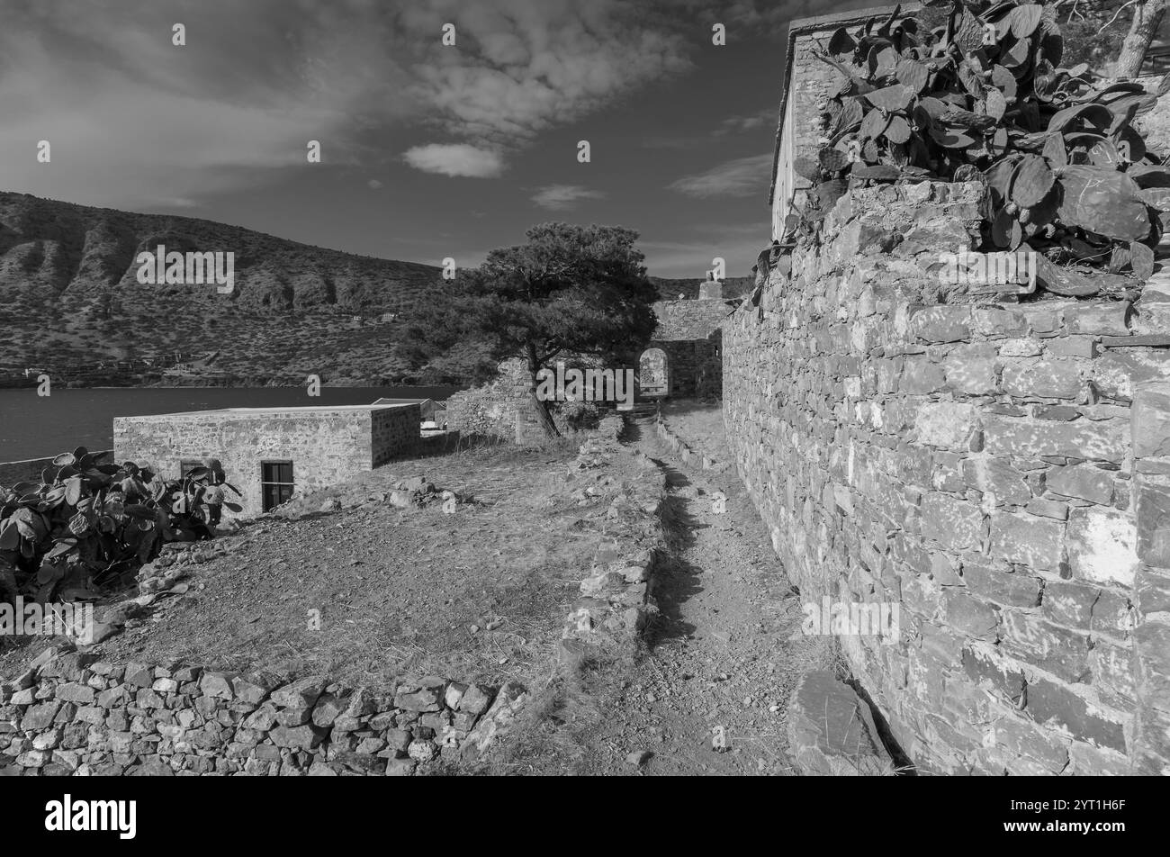 bâtiments historiques sur l'île de spinalonga Banque D'Images