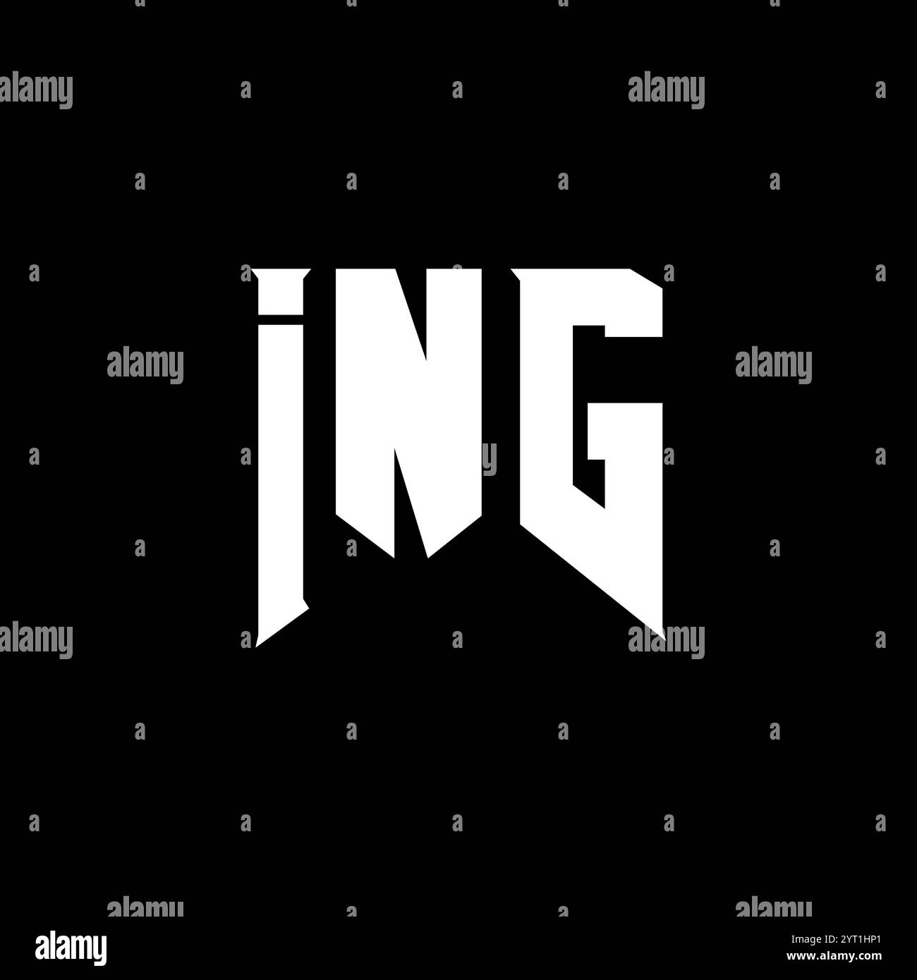 Design de logo de lettre ING pour la société de technologie. Combinaison de couleurs noir et blanc de conception de logo ING. ING logo, ING vecteur, ING design, ING icône, ING alph Illustration de Vecteur