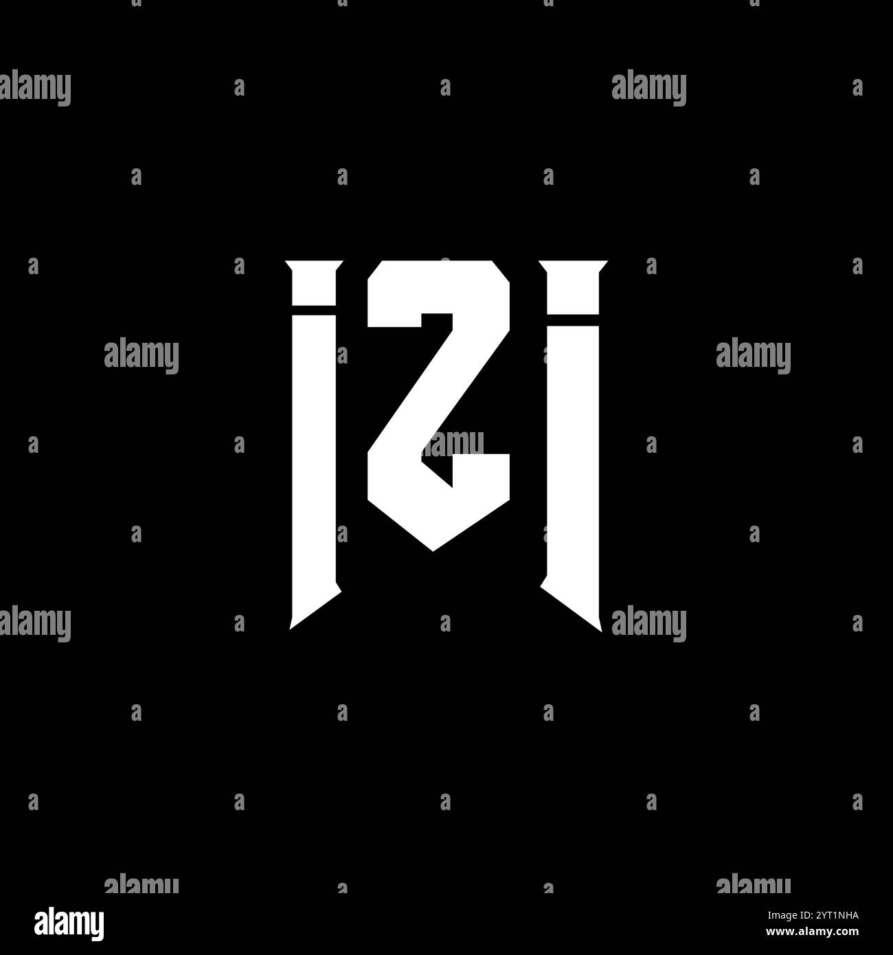 Conception de logo IZI lettre pour la société de technologie. Combinaison de couleurs noir et blanc de conception de logo IZI. Logo IZI, vecteur IZI, conception IZI, icône IZI, alph IZI Illustration de Vecteur