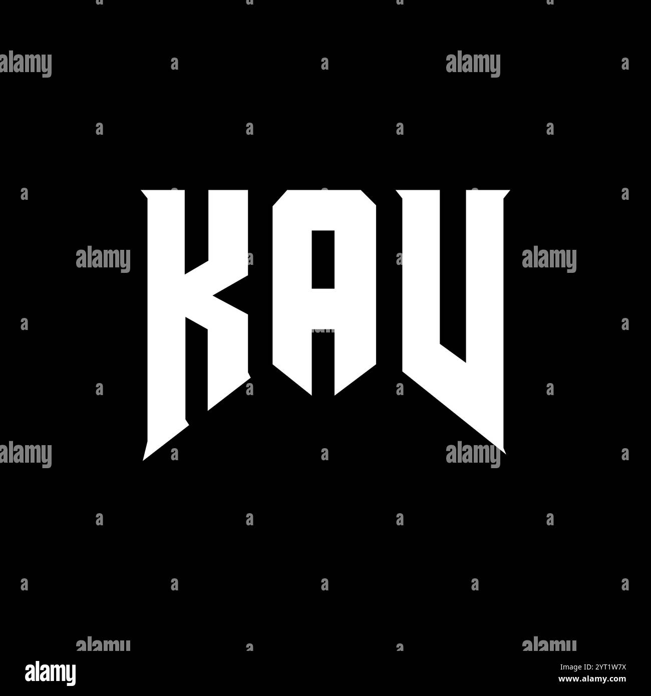 Conception de logo de lettre de KAV pour la société de technologie. Combinaison de couleurs noir et blanc de conception de logo KAV. Logo KAV, vecteur KAV, conception KAV, icône KAV, alph KAV Illustration de Vecteur