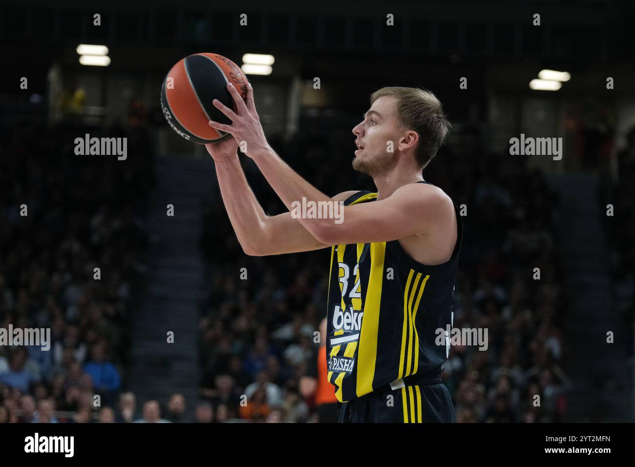 Arturs Zagars de Fenerbahce Istanbul lors du match de la saison régulière de Turkish Airlines EuroLeague Round 14 entre le Real Madrid et Fenerbahce Beko Is Banque D'Images