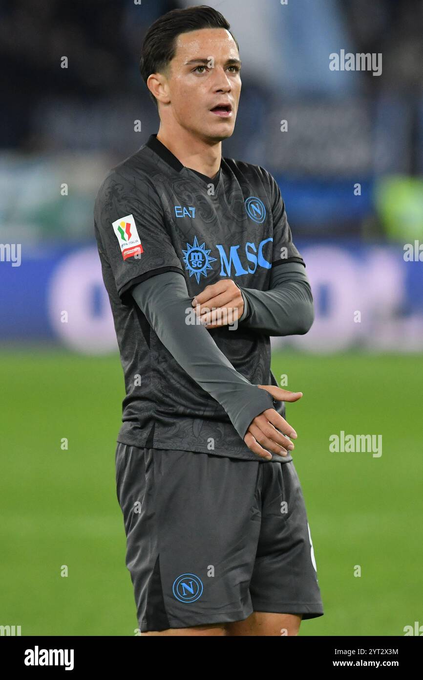 Rome, Latium. 05th Dec, 2024. Giacomo Raspadori de la SSC Napoli lors de la manche de coupe d'Italie du 16 match Lazio-Napoli au stade olympique, Italie, le 05 décembre 2024. Crédit : massimo insabato/Alamy Live News Banque D'Images Rome, Latium. 05th Dec, 2024. Giacomo Raspadori de la SSC Napoli lors de la manche de coupe d'Italie du 16 match Lazio-Napoli au stade olympique, Italie, le 05 décembre 2024. Crédit : massimo insabato/Alamy Live News Banque D'Images