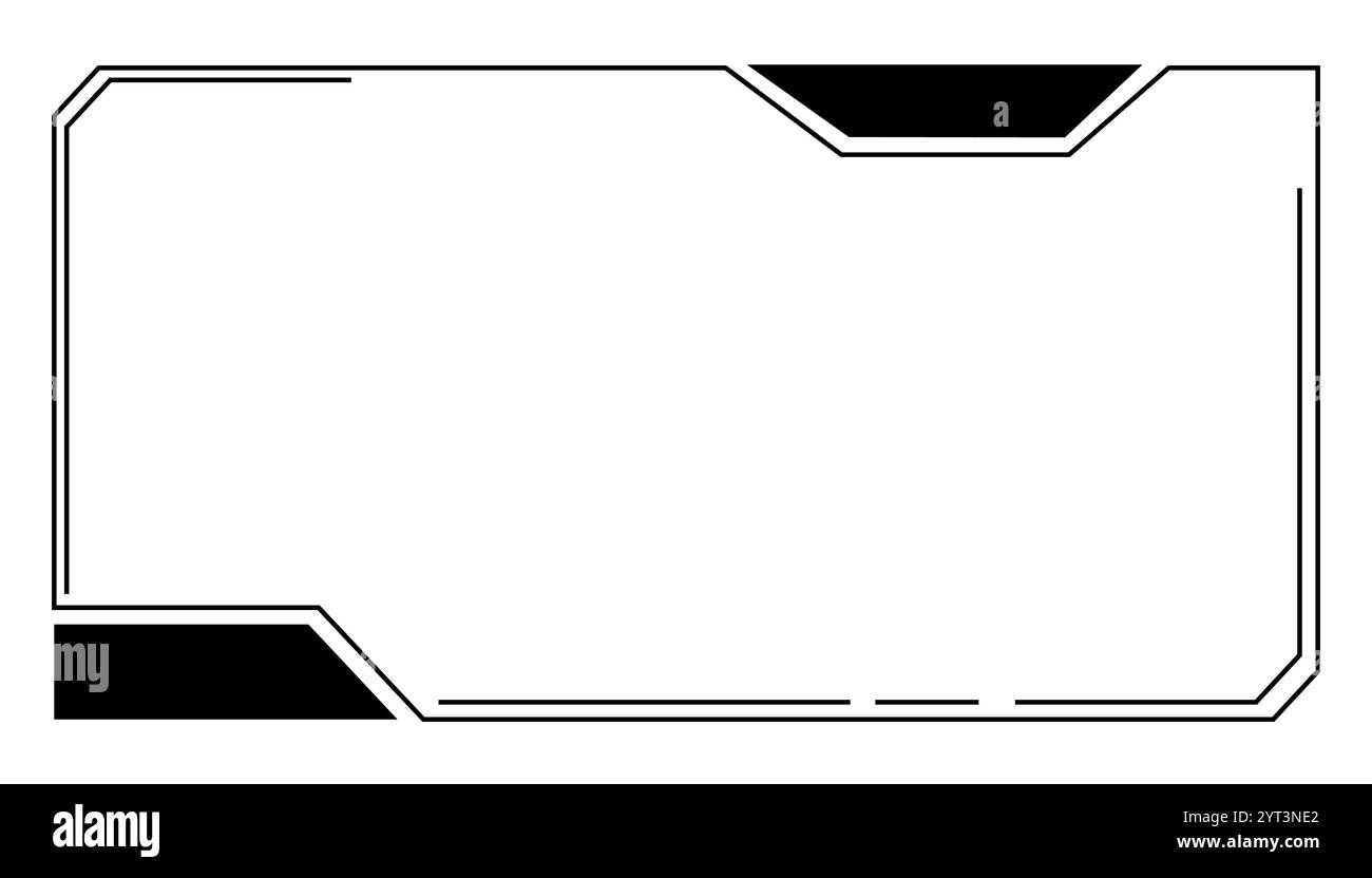 Cadres HUD futuristes, bordures zone de texte menu jeu panneau de l'interface utilisateur. Line Tech Line Bar. Screen Elements Sci Fi pour Gaming UX UI. Illustration vectorielle Illustration de Vecteur
