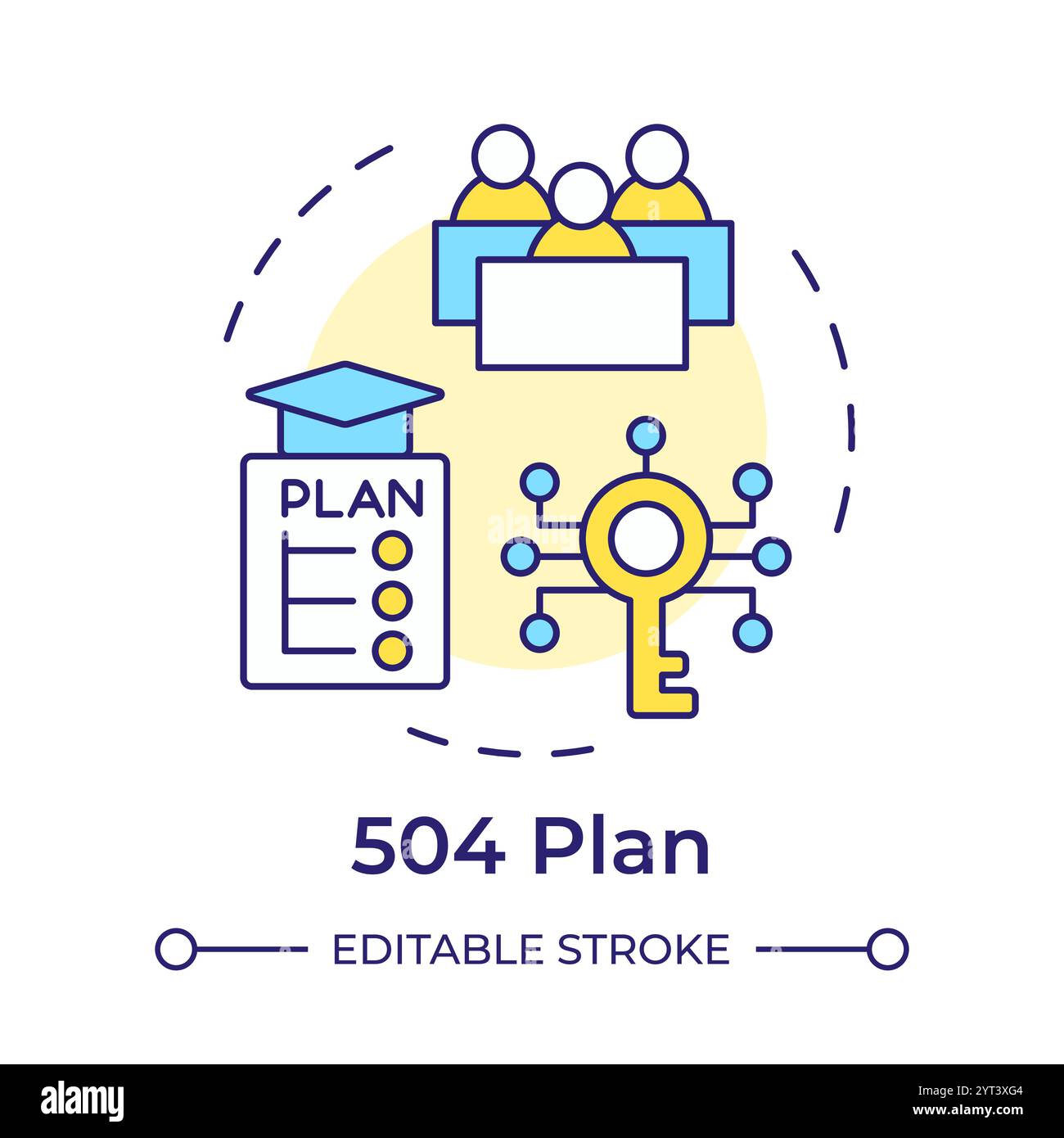 504 icône de concept multicolore de plan Illustration de Vecteur