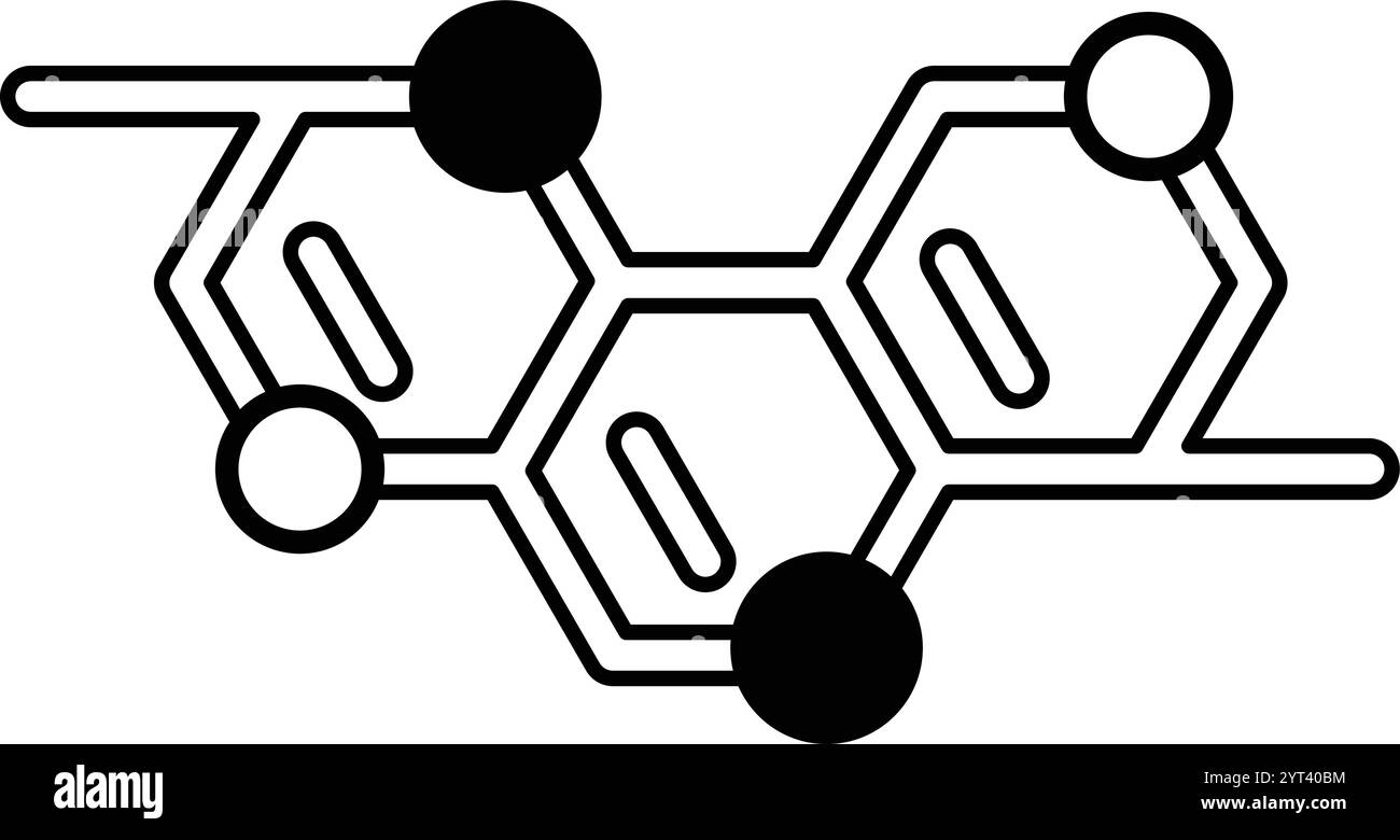 Dessin d'une molécule avec quatre boules différentes Illustration de Vecteur