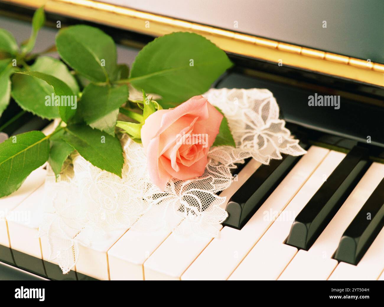 Piano et roses Banque D'Images