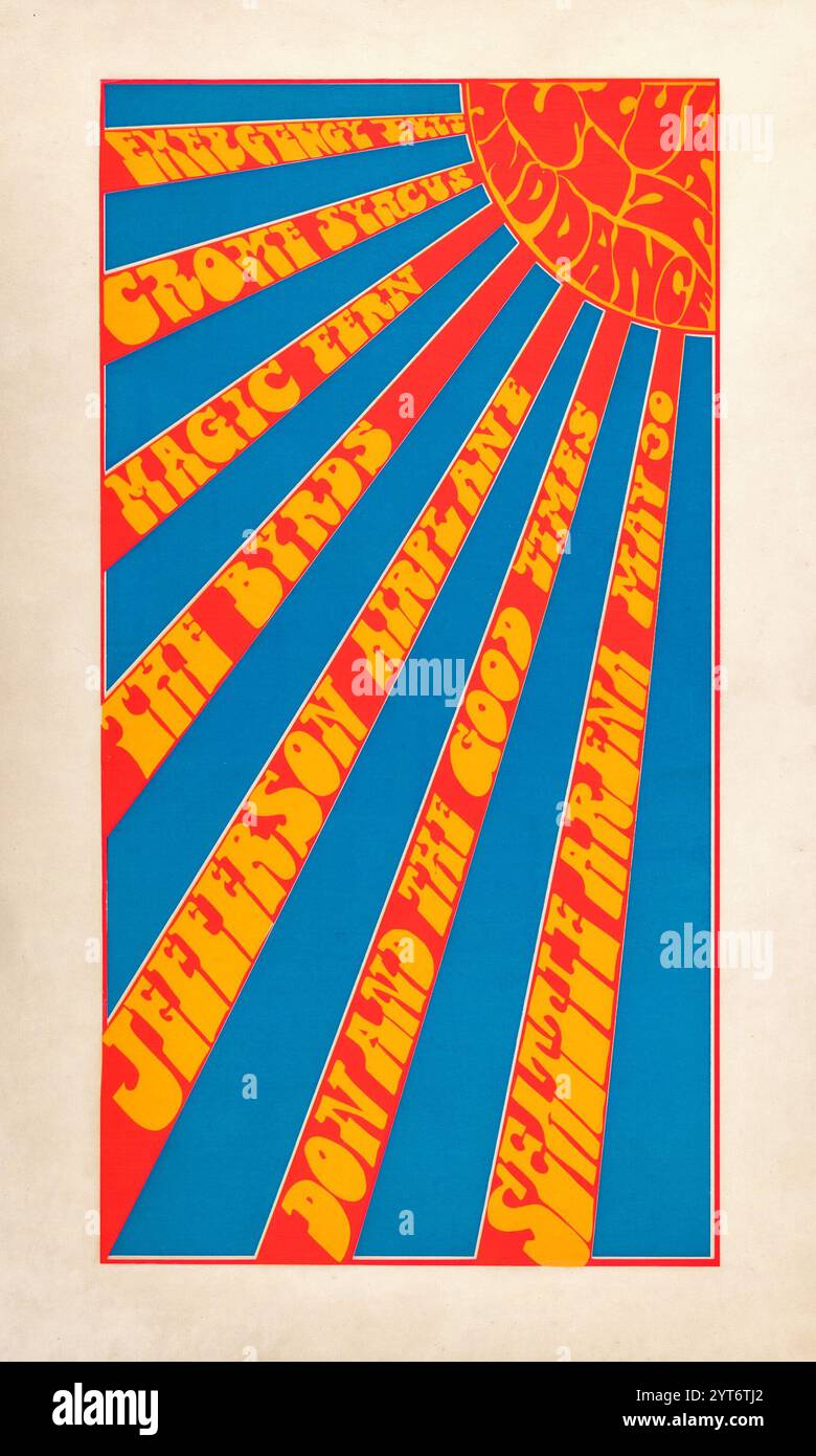 Jefferson Airplane, The Byrds, Emergency Exit, Crome Syrcus, Don et Thie Good Times - Seattle Arena, Washington Trips Festival concert Poster 1967 Banque D'Images