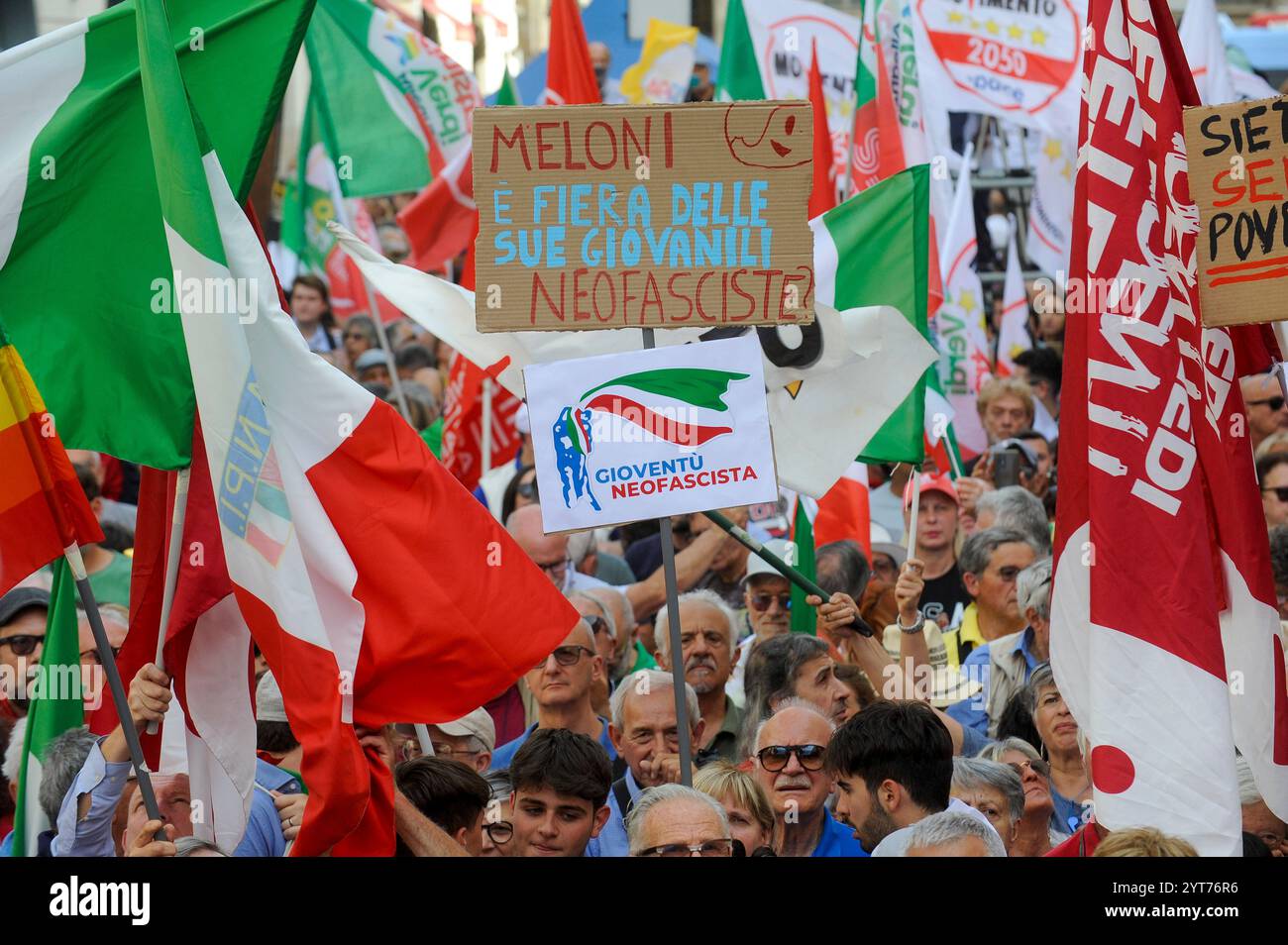 Italie, Rome, le 18 juin 2024 : manifestation des partis d'opposition contre le gouvernement italien et la loi sur les partis de droite sur le premier ministre photo © Stefano Carofei/Sintesi/Alamy Stock photo Banque D'Images