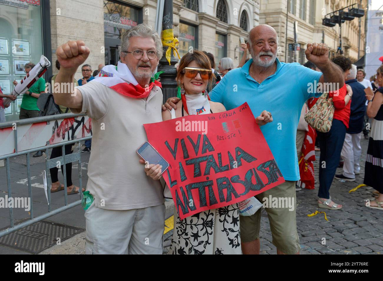 Italie, Rome, le 18 juin 2024 : manifestation des partis d'opposition contre le gouvernement italien et la loi sur les partis de droite sur le premier ministre photo © Stefano Carofei/Sintesi/Alamy Stock photo Banque D'Images