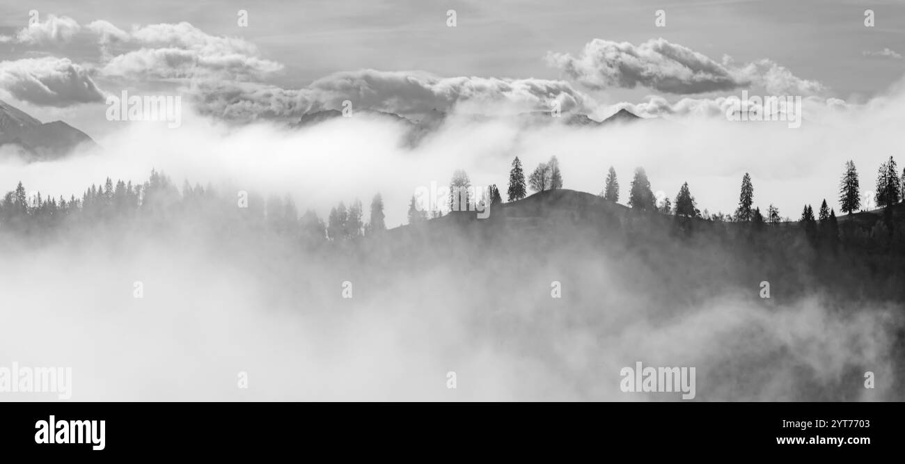 Panorama alpin suisse avec paysage dans l'Emmental. Oberland bernois. Canton de Berne. Suisse. Europe. Banque D'Images