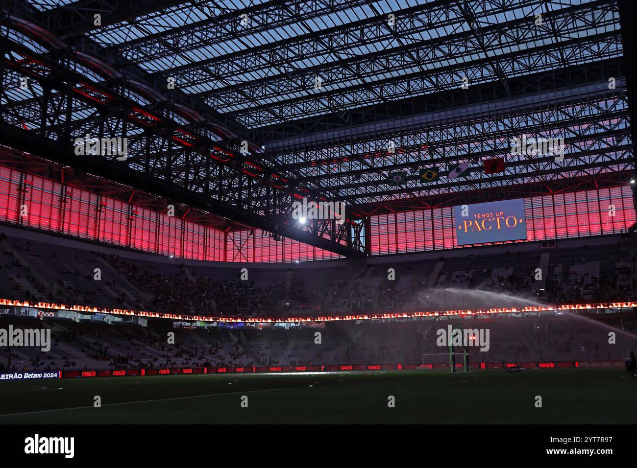 5 décembre 2024 : Curitiba, Brésil : vue générale de la Ligga Arena avant le match entre Athletico Paranaense et Red Bull Bragantino, pour la Serie A 2024 brésilienne Banque D'Images