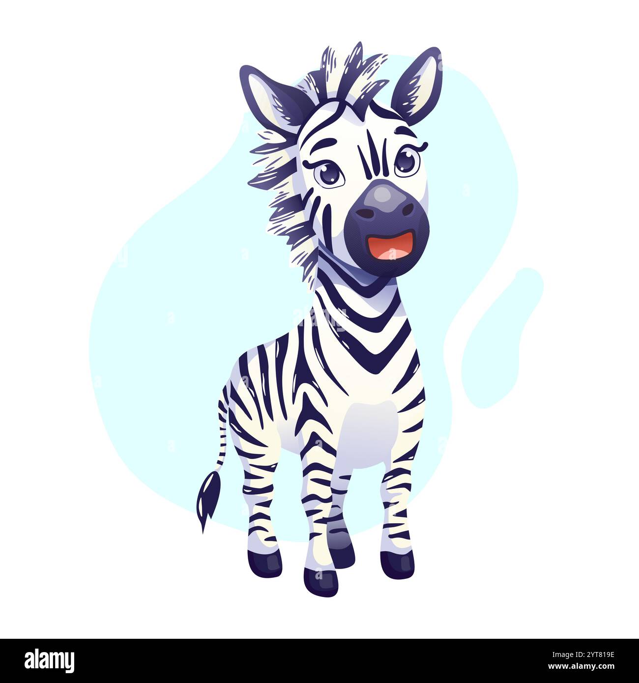 Mignon dessin animé zèbre isolé Illustration de Vecteur