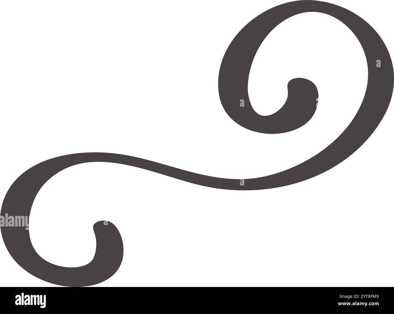 La conception tourbillon dessinée à la main ajoute une touche d'élégance et de sophistication, créant un sentiment visuel de mouvement et de grâce avec ses lignes fluides et Illustration de Vecteur