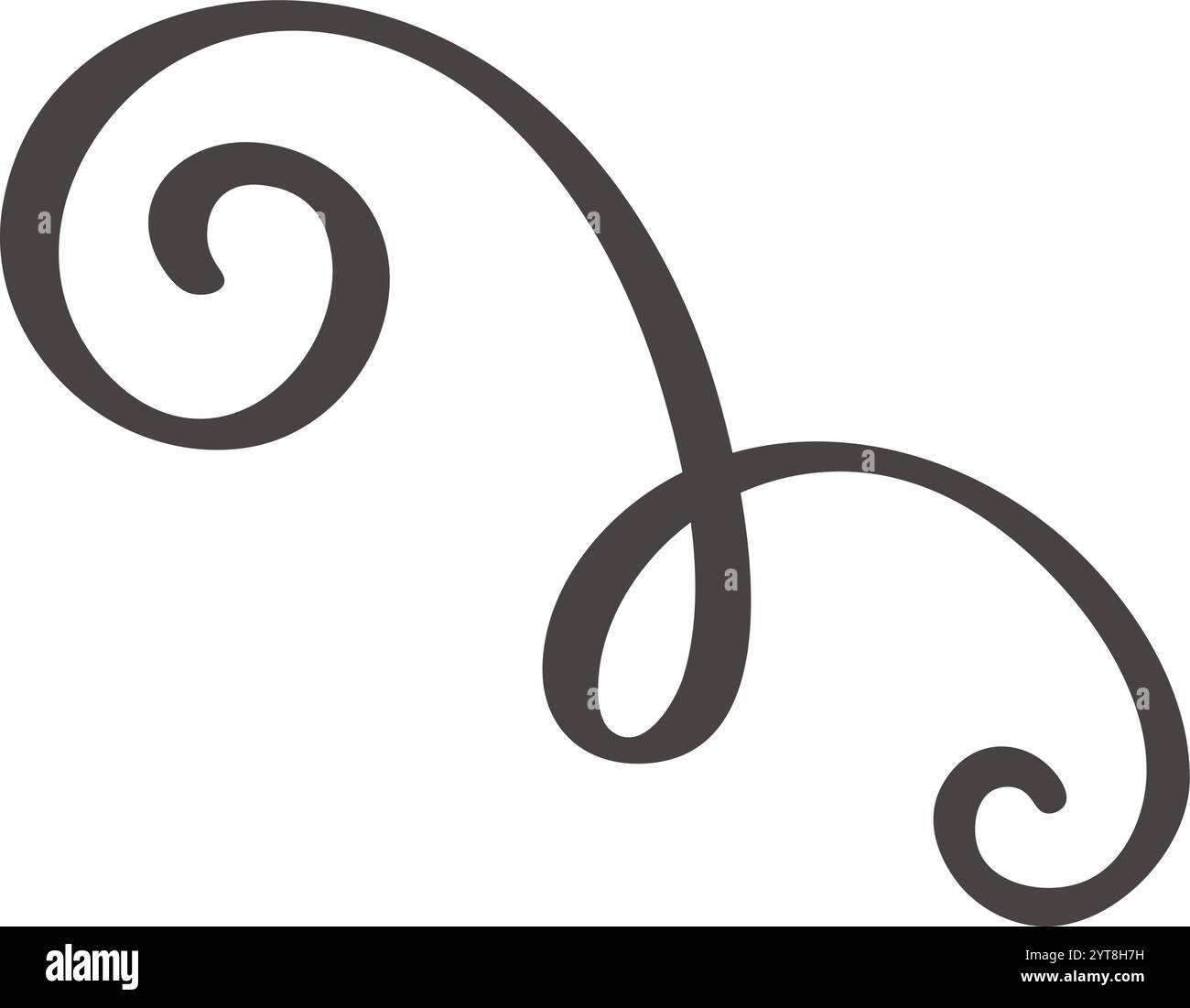 Cet élégant design tourbillon crée un sentiment de mouvement et de sophistication, ajoutant une touche de grâce et de raffinement à tout projet, évoquant un sentiment de Illustration de Vecteur