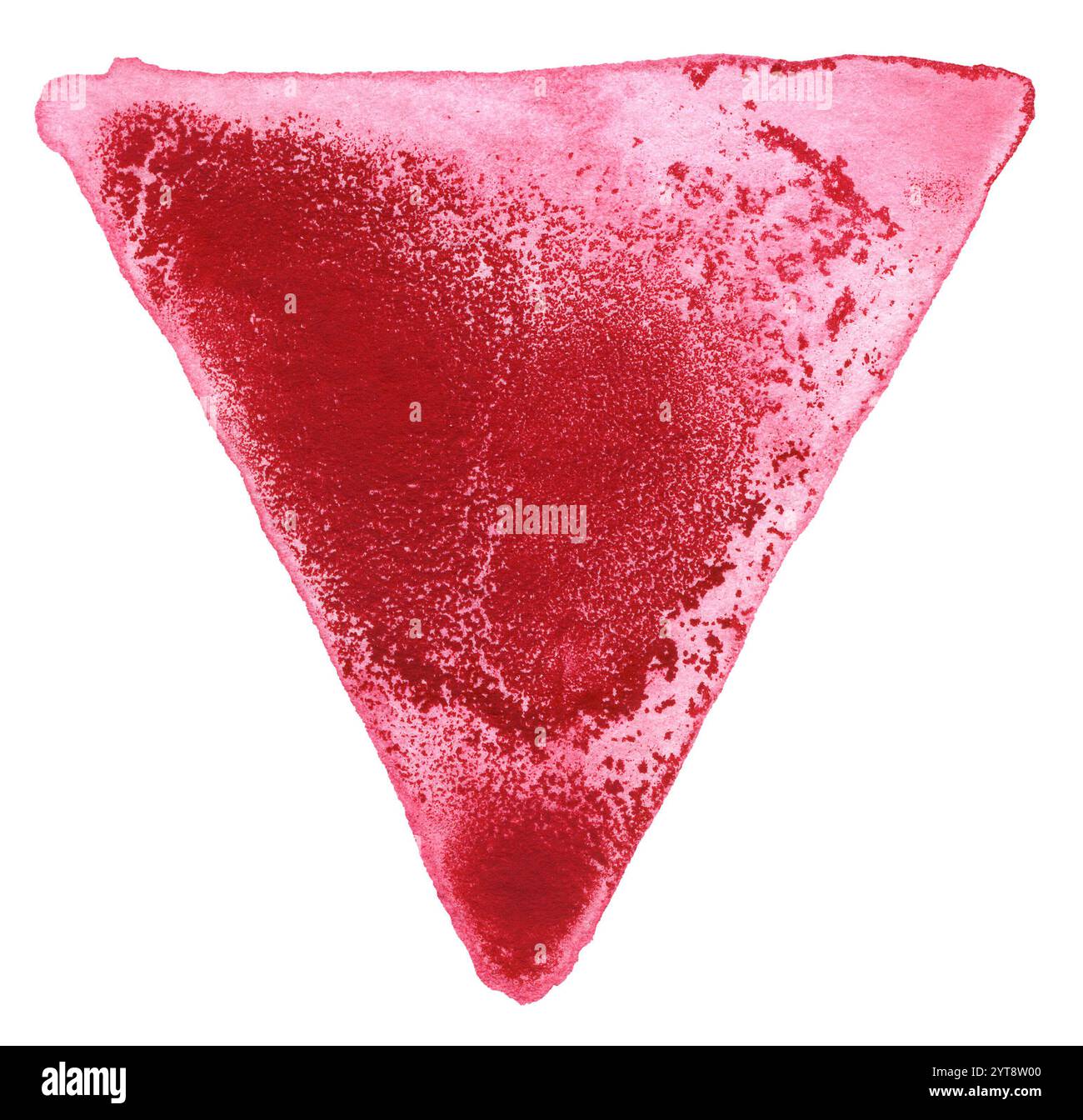 Un triangle aquarelle rouge dans le dos blanc Banque D'Images