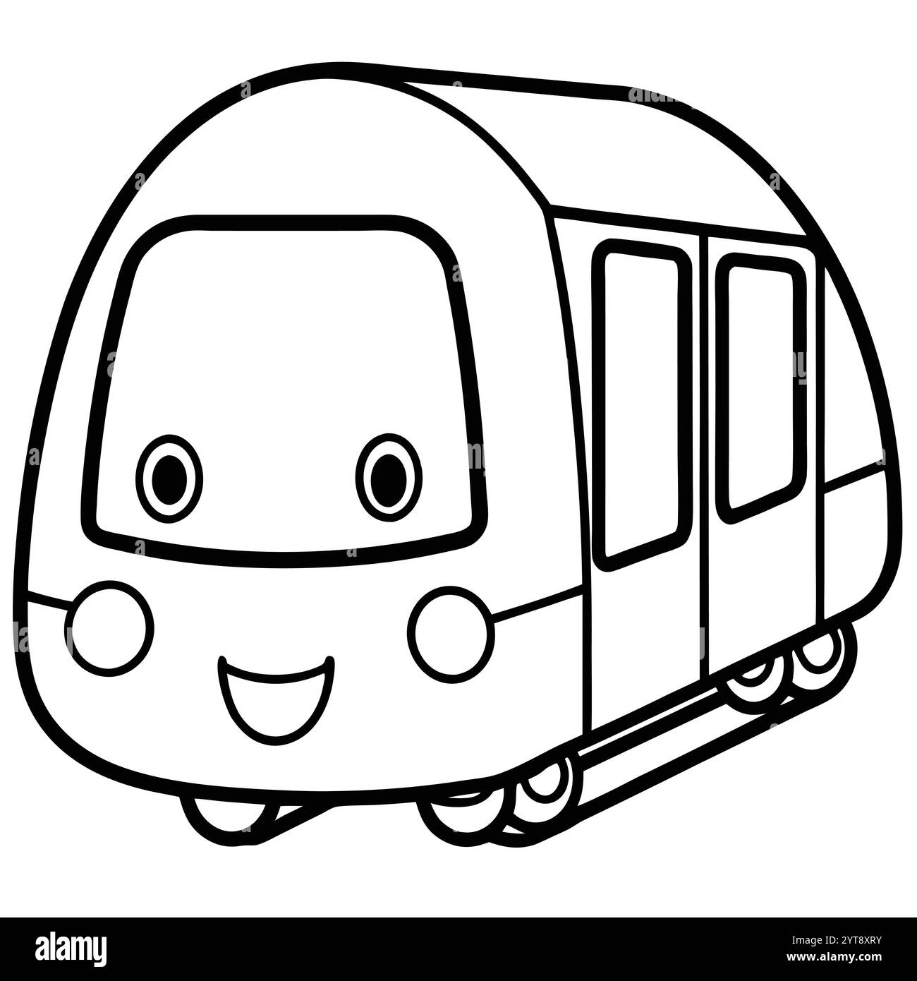 Smiling Subway train Fun Vector illustration de dessin animé - Design dynamique et ludique pour les enfants et les thèmes de transport Illustration de Vecteur