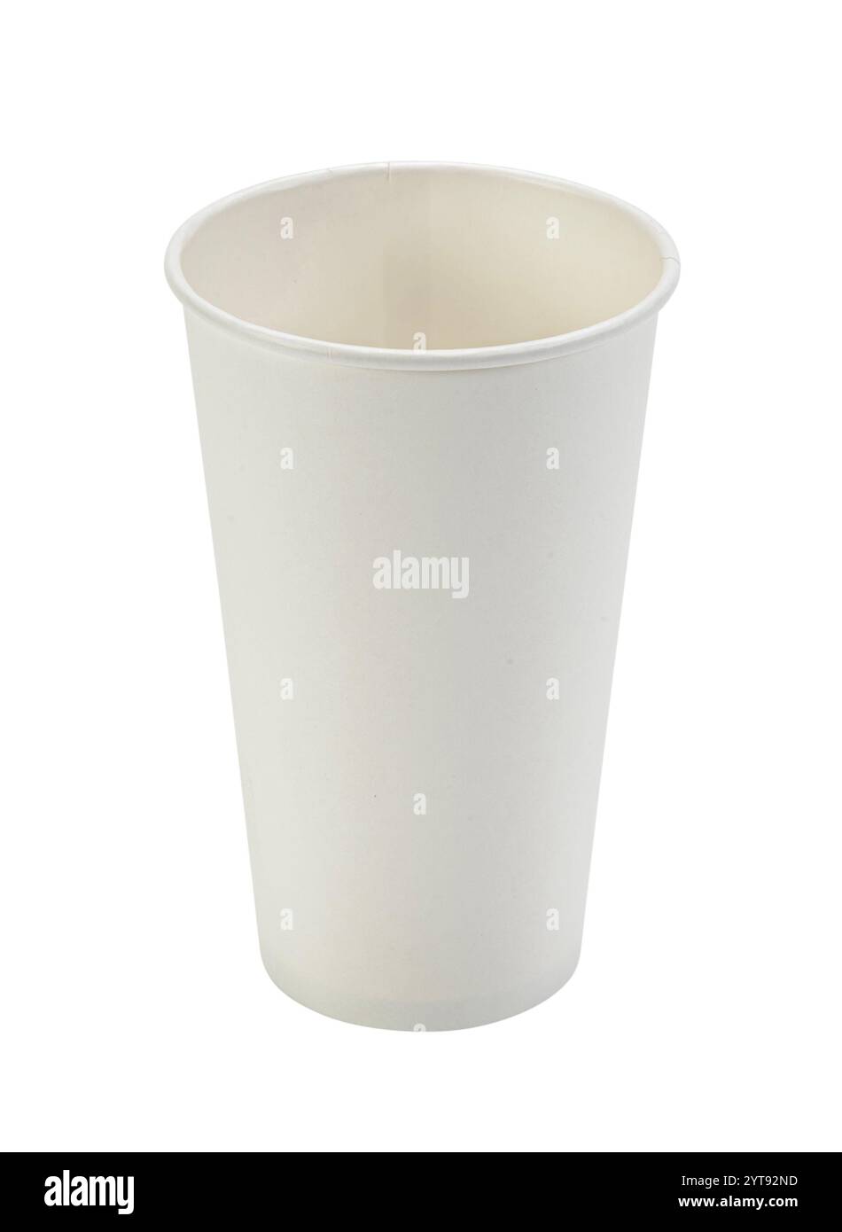 Tasse de papier sur fond blanc Banque D'Images
