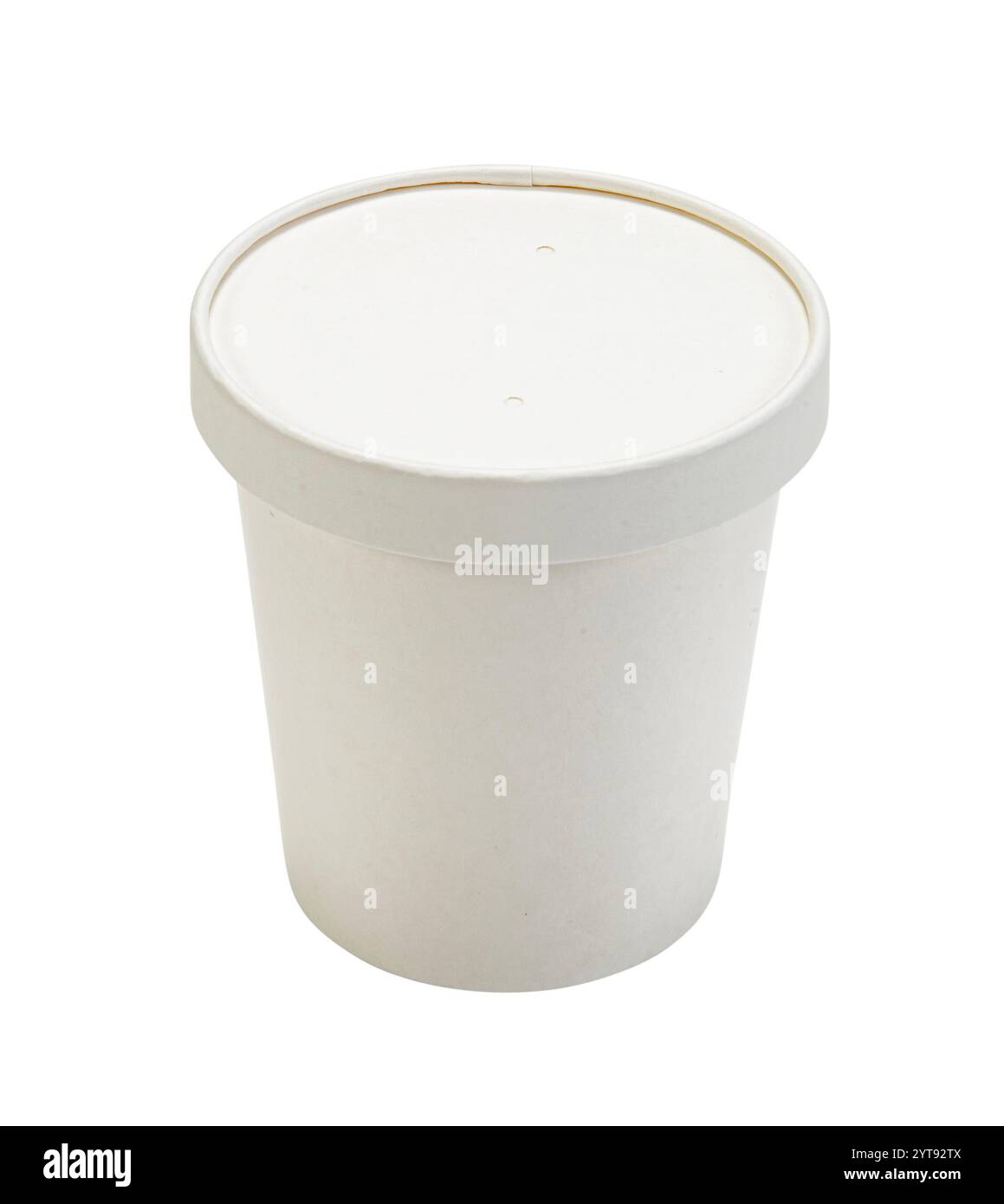 Tasse de papier sur fond blanc Banque D'Images