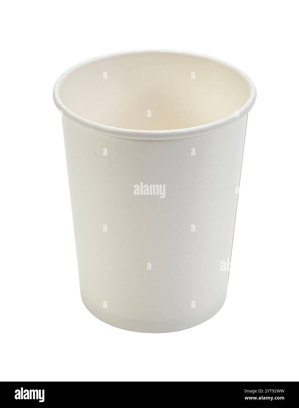 Tasse de papier sur fond blanc Banque D'Images