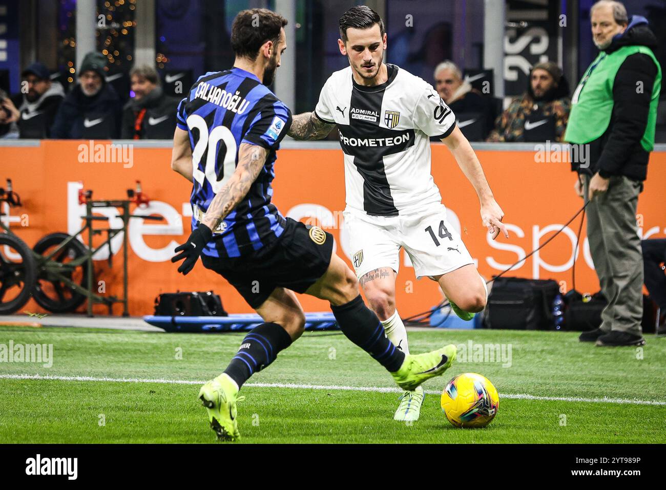 Emanuele VALERI de Parme lors du championnat italien Serie A match de football entre le FC Internazionale et Parme Calcio le 6 décembre 2024 au stade Giuseppe Meazza de Milan, Italie Banque D'Images