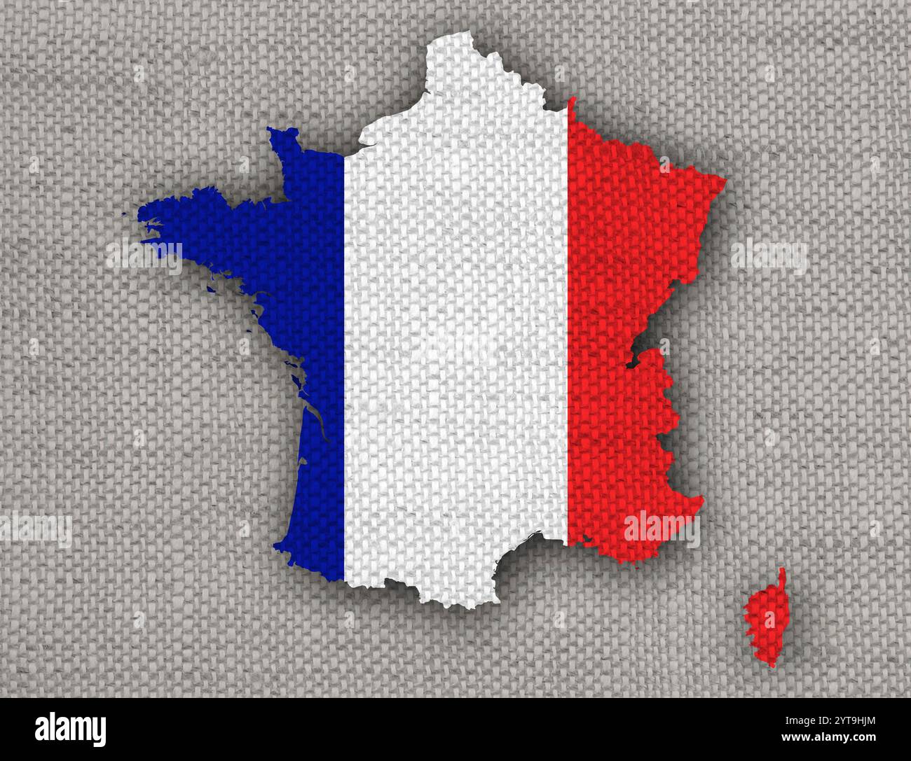 Carte de France sur texture Banque D'Images