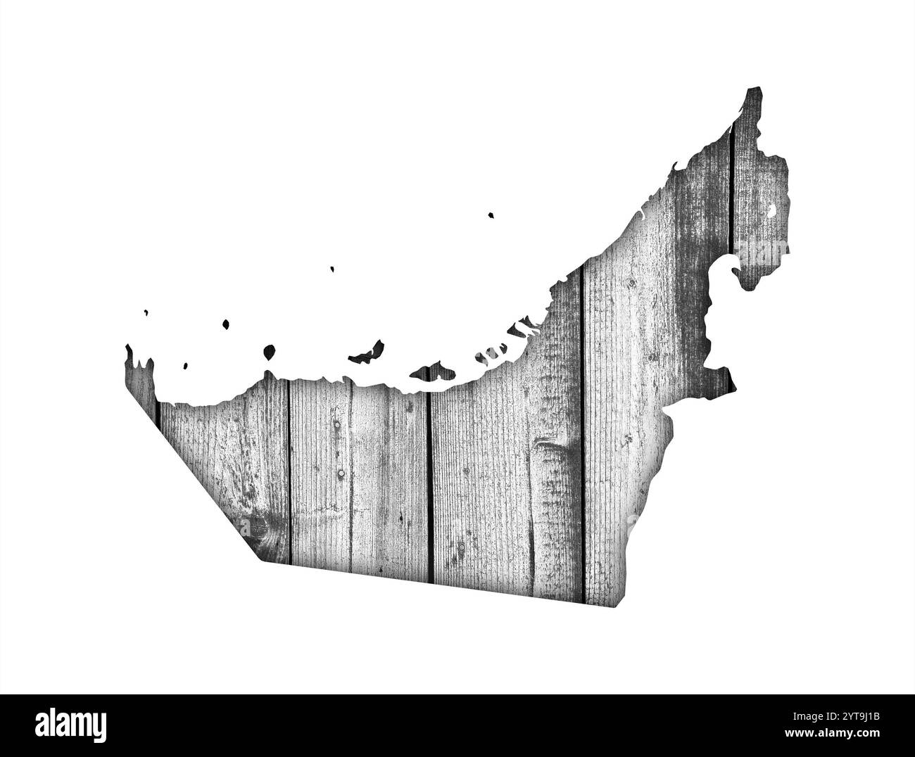 Carte des Emirats Arabes Unis sur bois altéré Banque D'Images