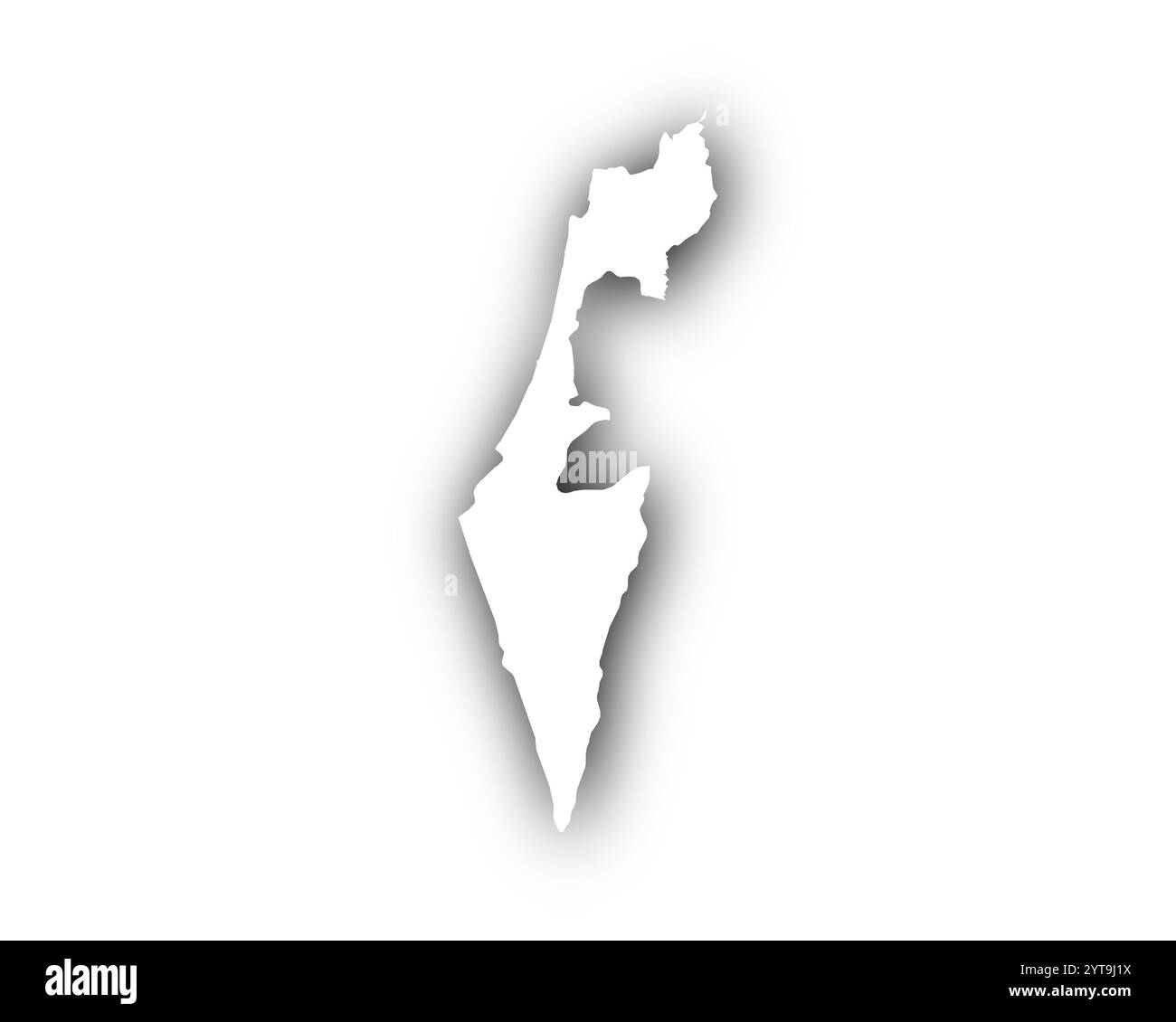 La carte d'Israël avec ombre Banque D'Images