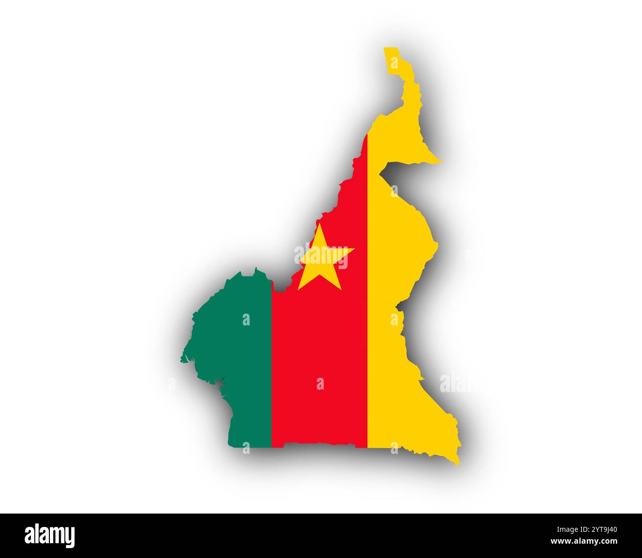 La carte et drapeau du Cameroun Banque D'Images