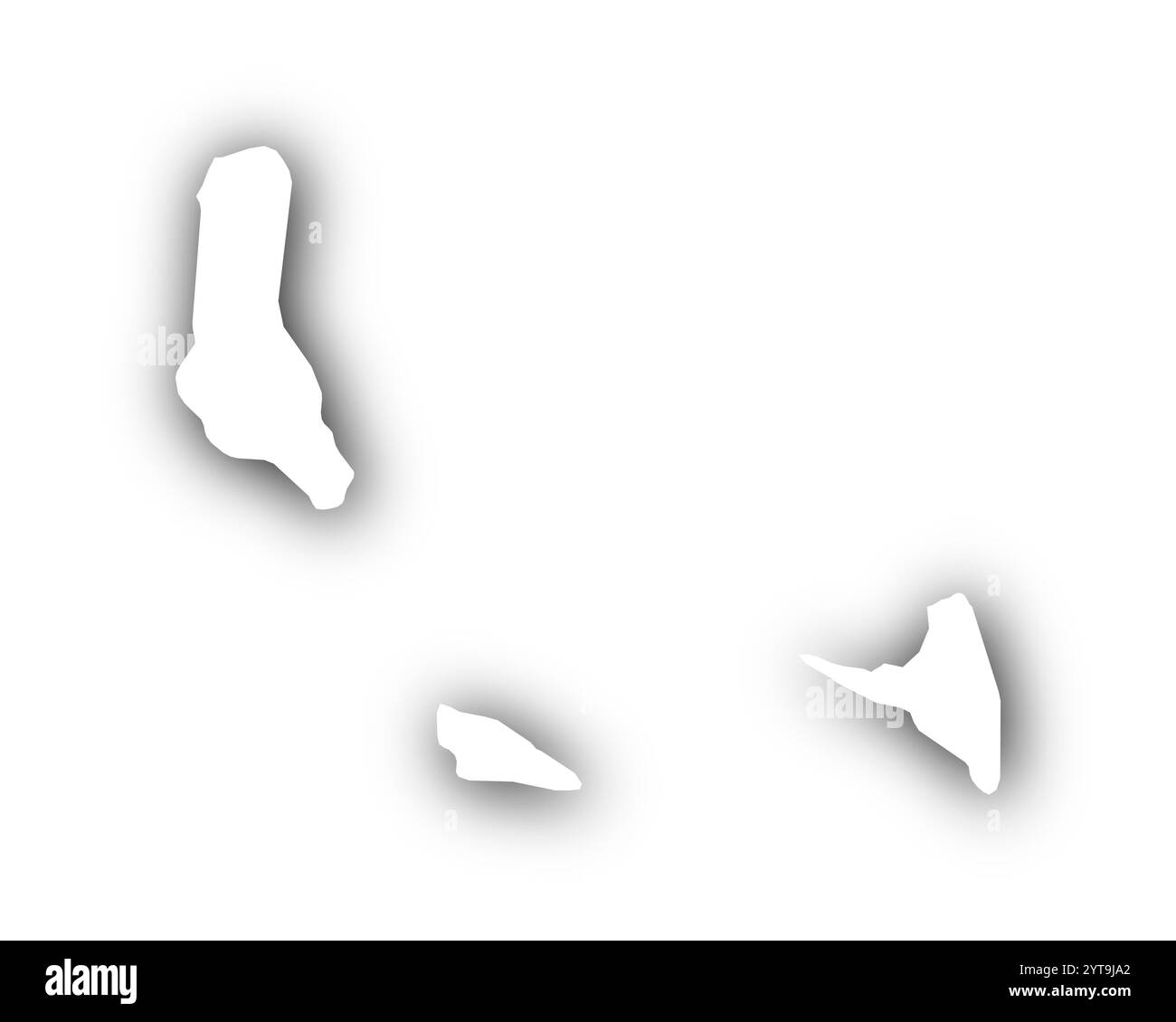 Carte des Comores avec des ombres Banque D'Images