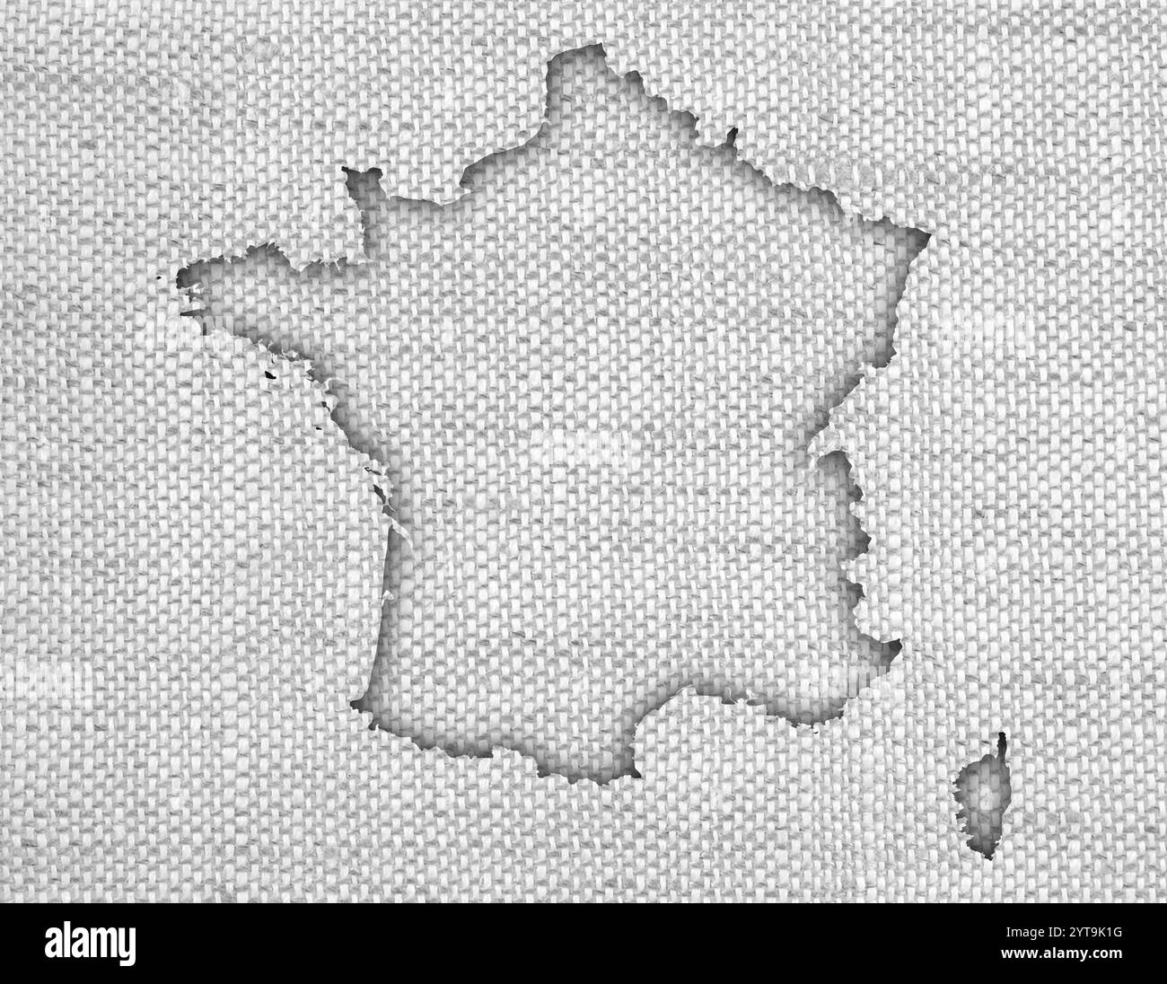 Carte de France sur texture Banque D'Images