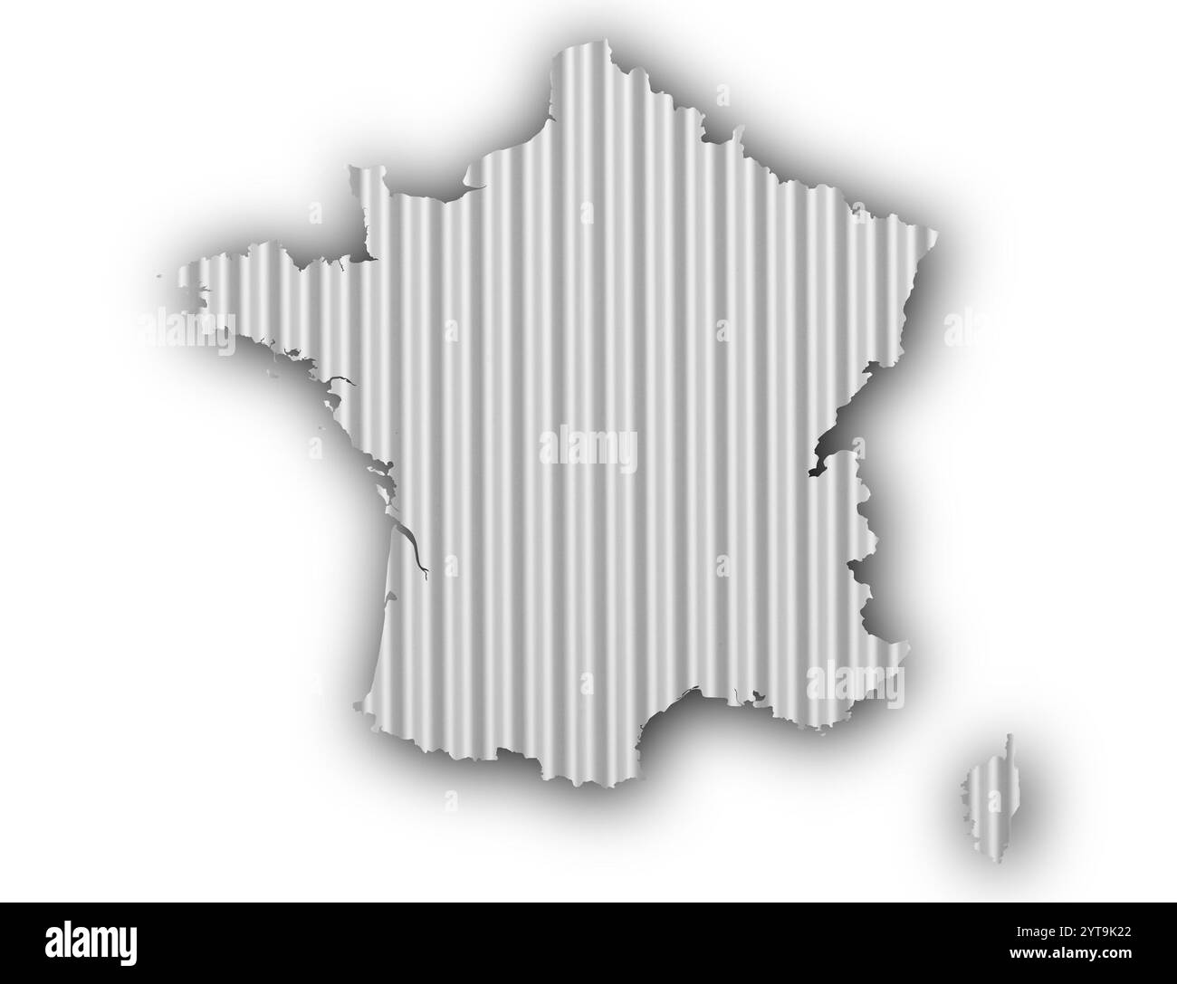 Carte de France sur texture Banque D'Images