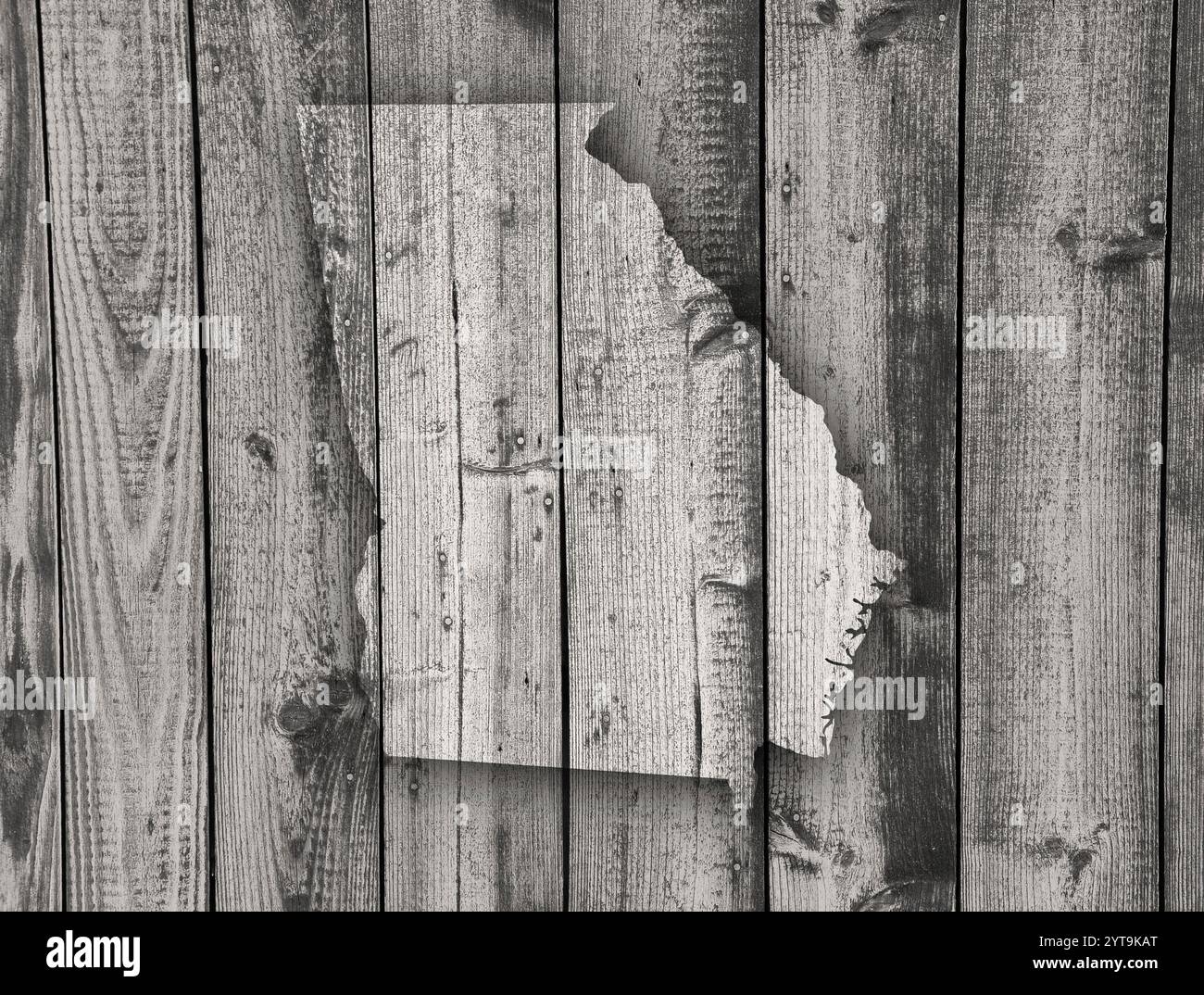 Carte de la Géorgie sur Weathered Wood Banque D'Images